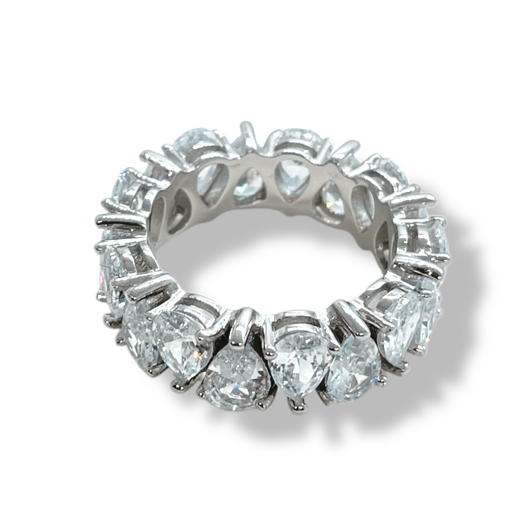 Eternity ring with drop-cut stones