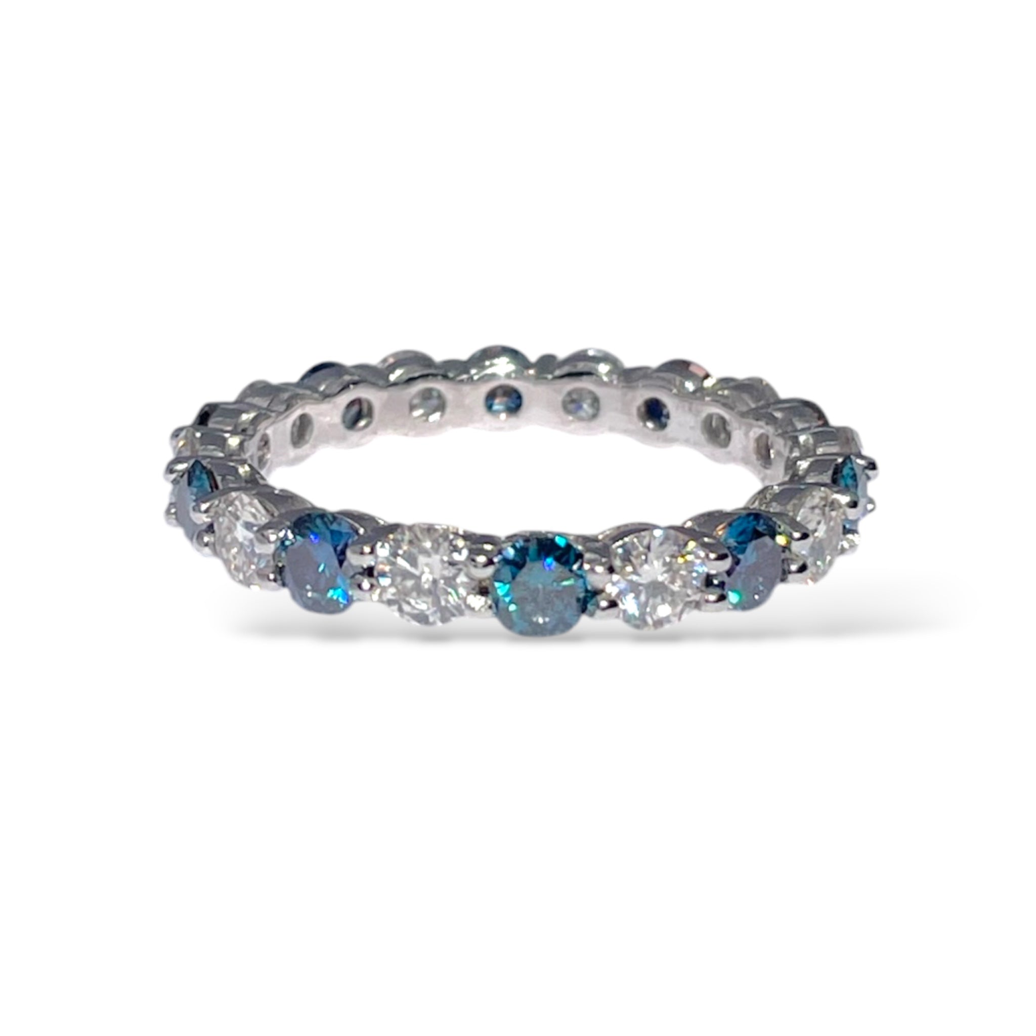 Anello veretta bicolore in moissanite certificata GRA