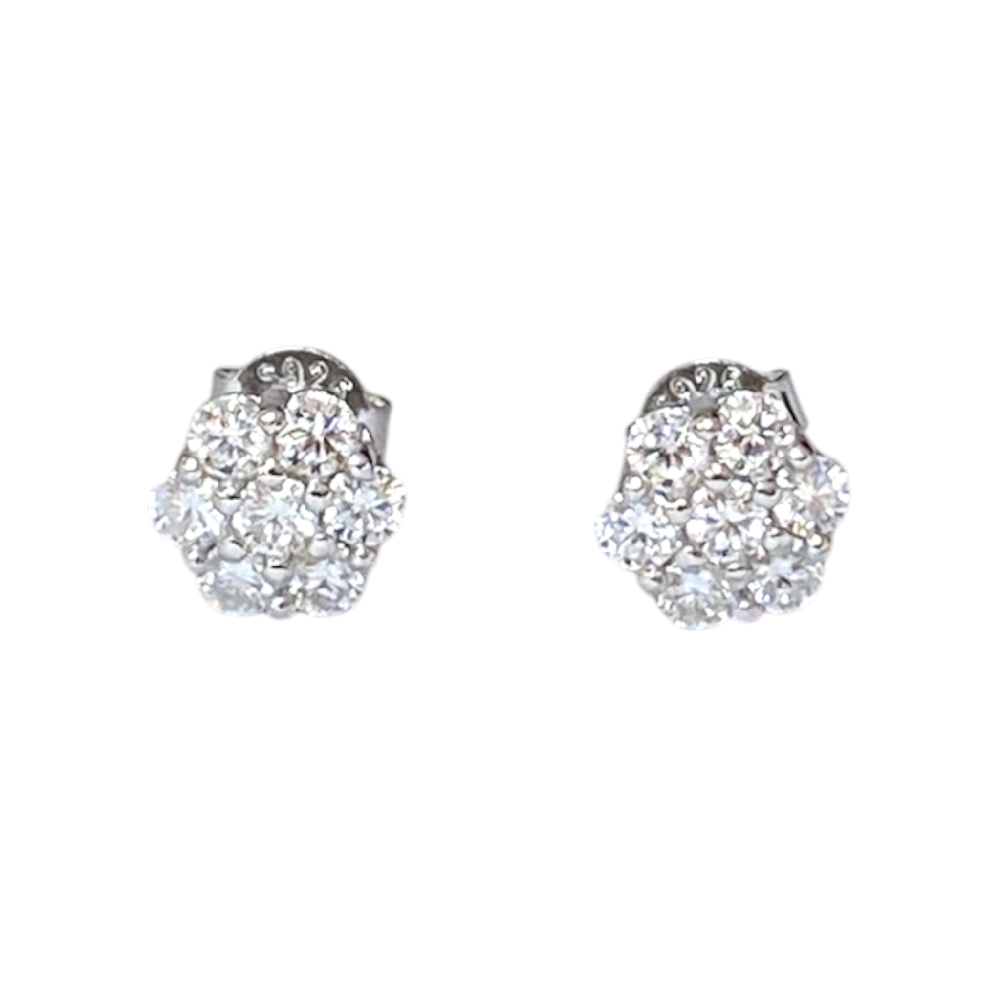 Orecchini a fiore in Moissanite 2,5mm per pietra , 0.84 ct