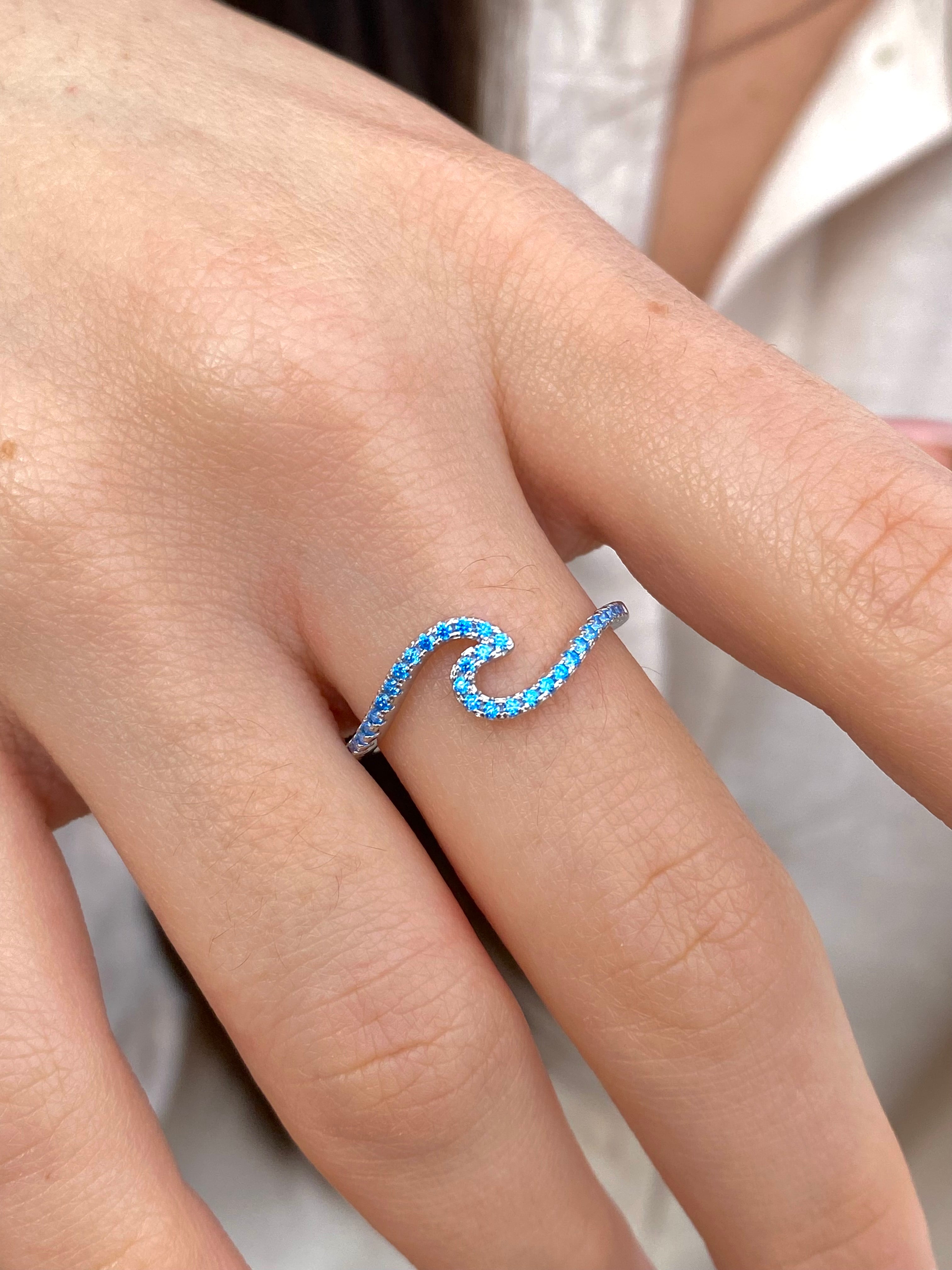 Anello onda blu - Shine Gioielli