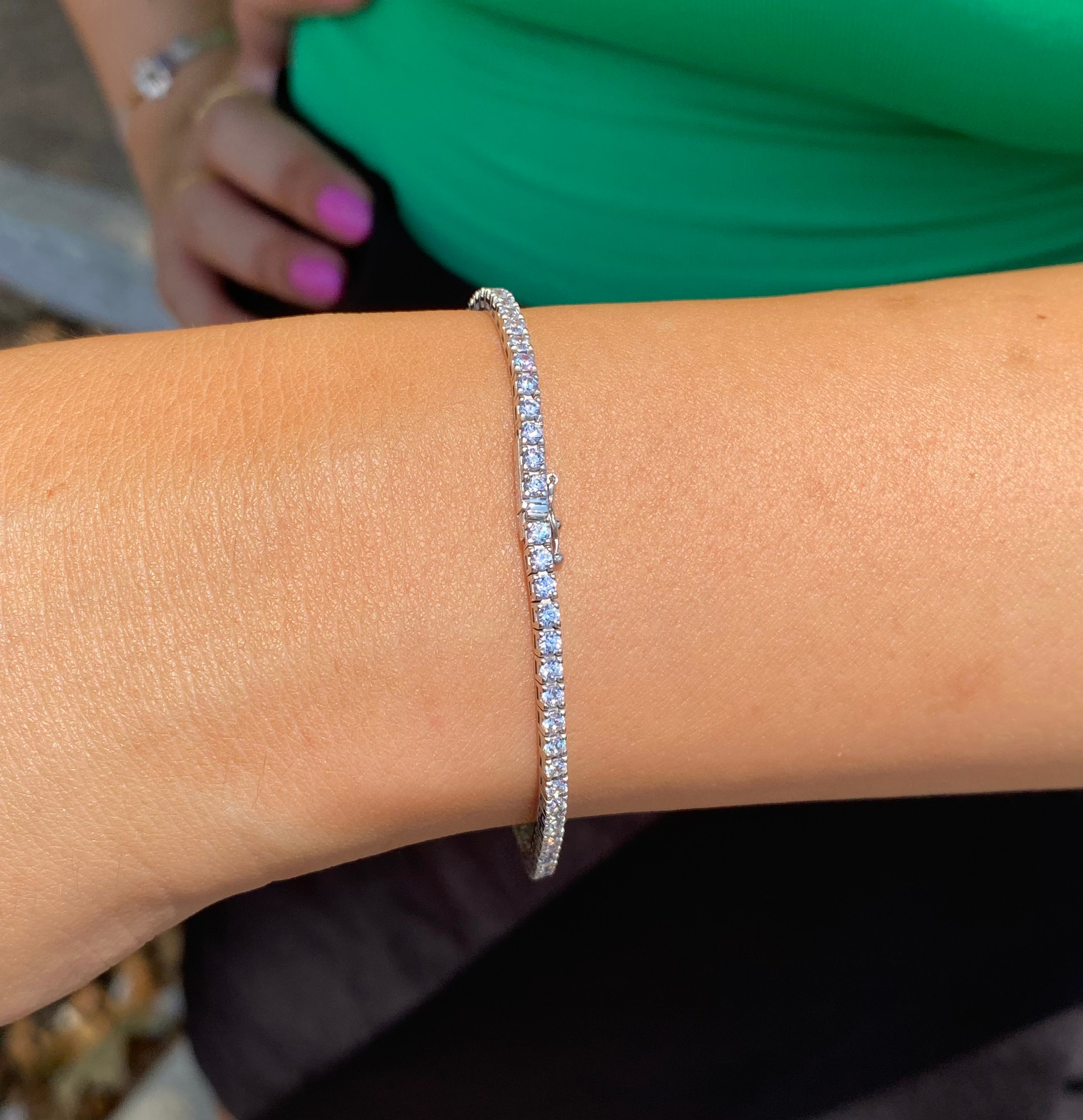 Bracciale tennis in oro bianco 18kt