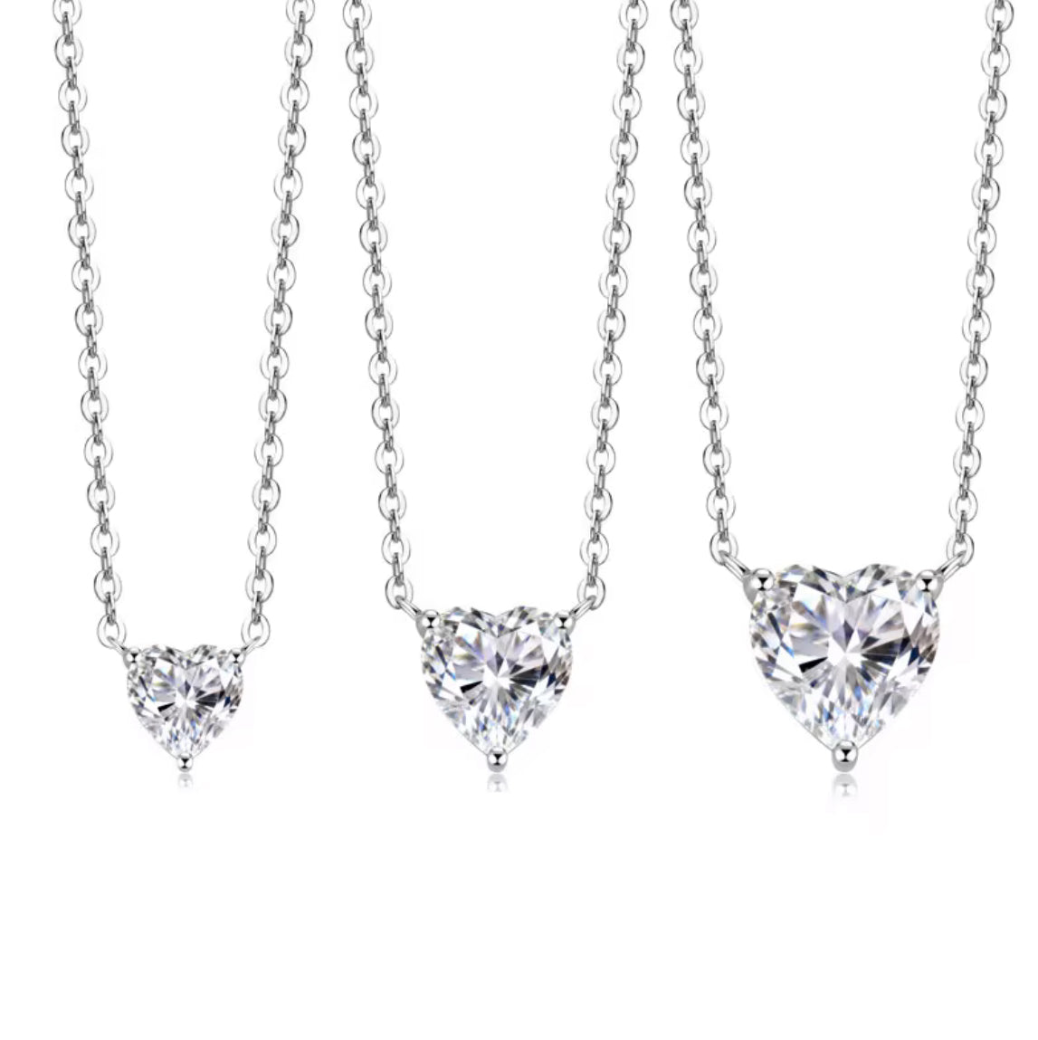 Collana a cuore in Moissanite certificata