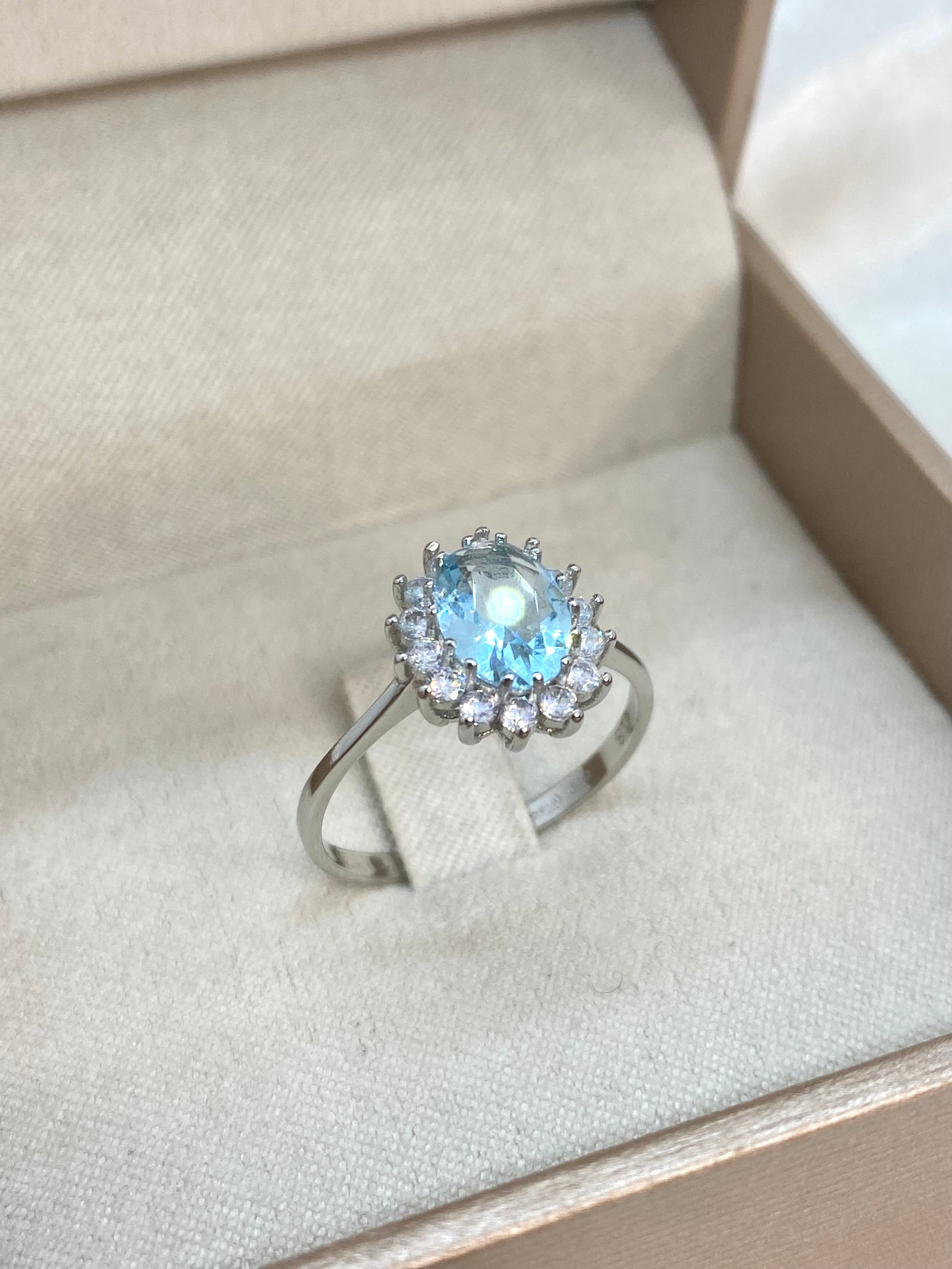 Anello acquamarina sintetica - Shine Gioielli