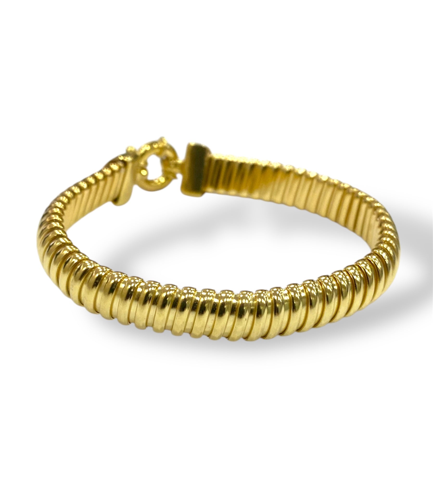 Bracciale maglia tubolare con chiusura ad anello