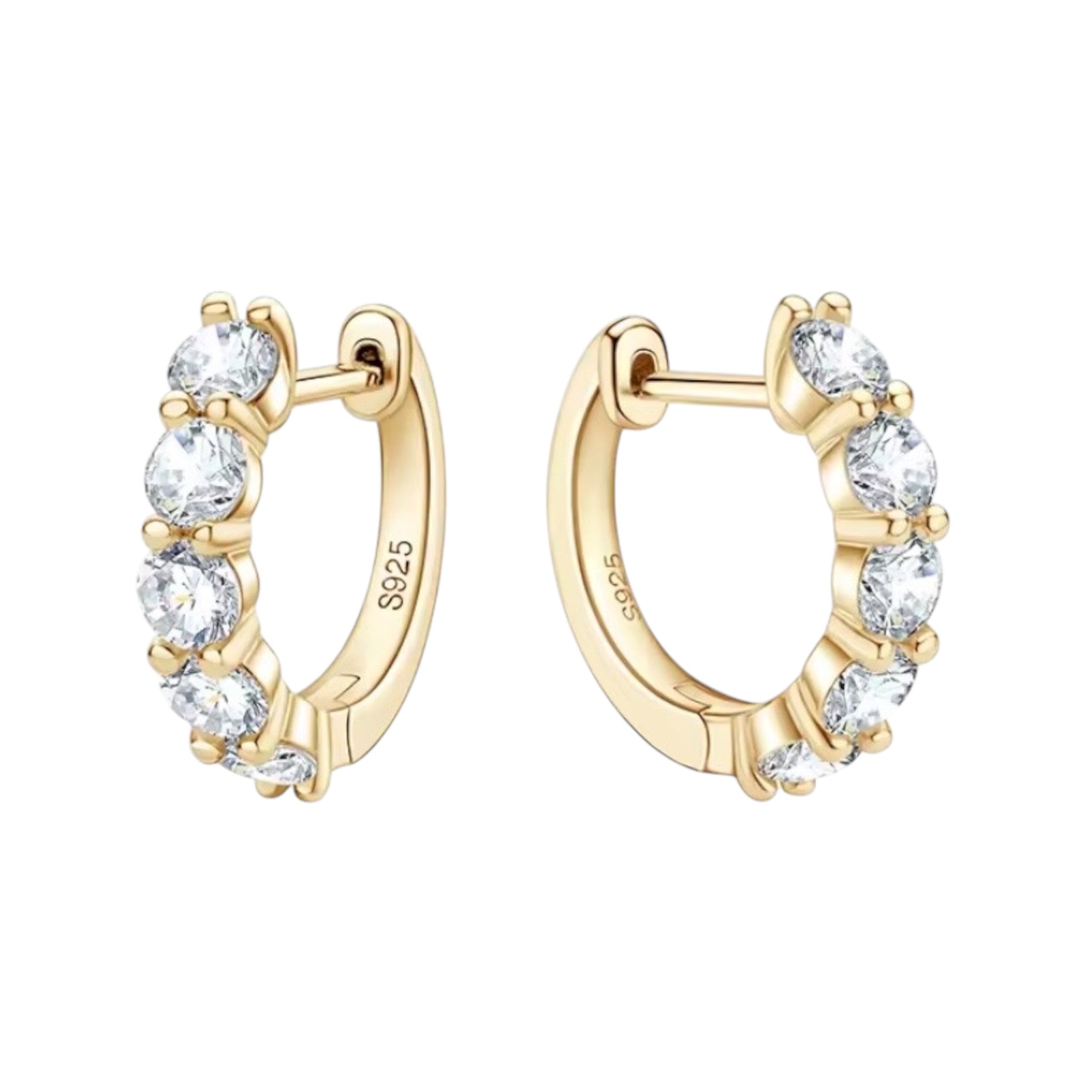 Orecchini a cerchio in moissanite con pietre da 3,5mm