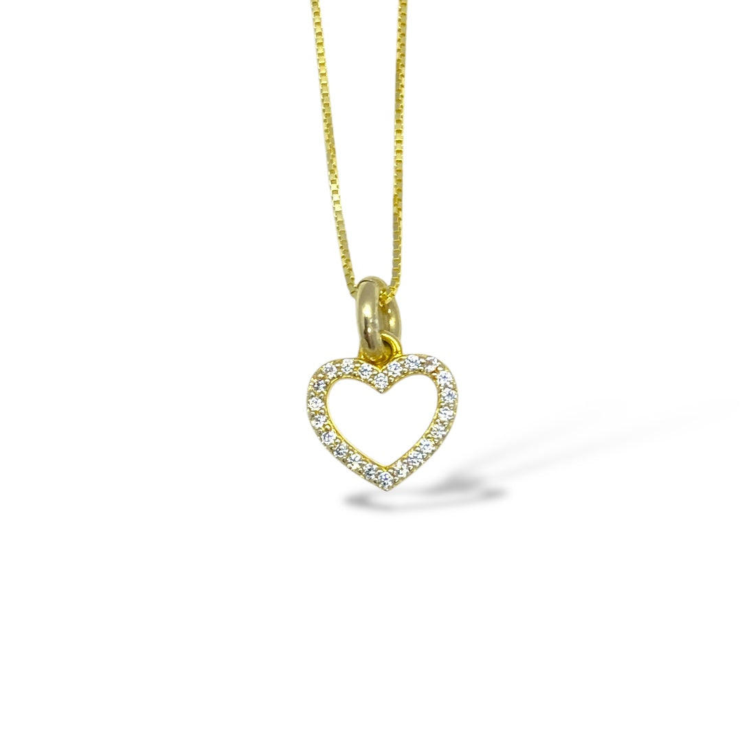 Collana micro cuore con pietre luminose