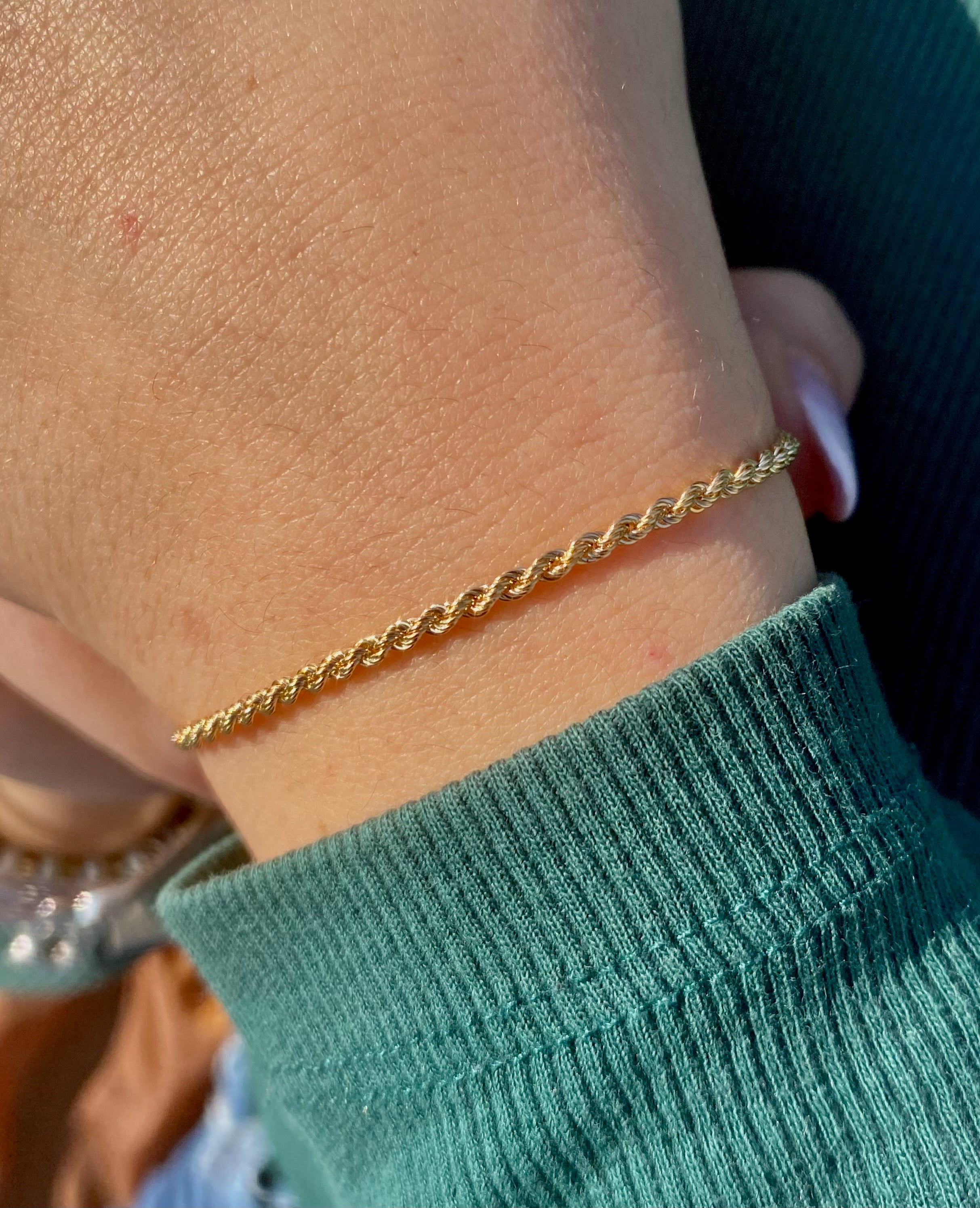 Bracciale corda in oro giallo - Shine Gioielli