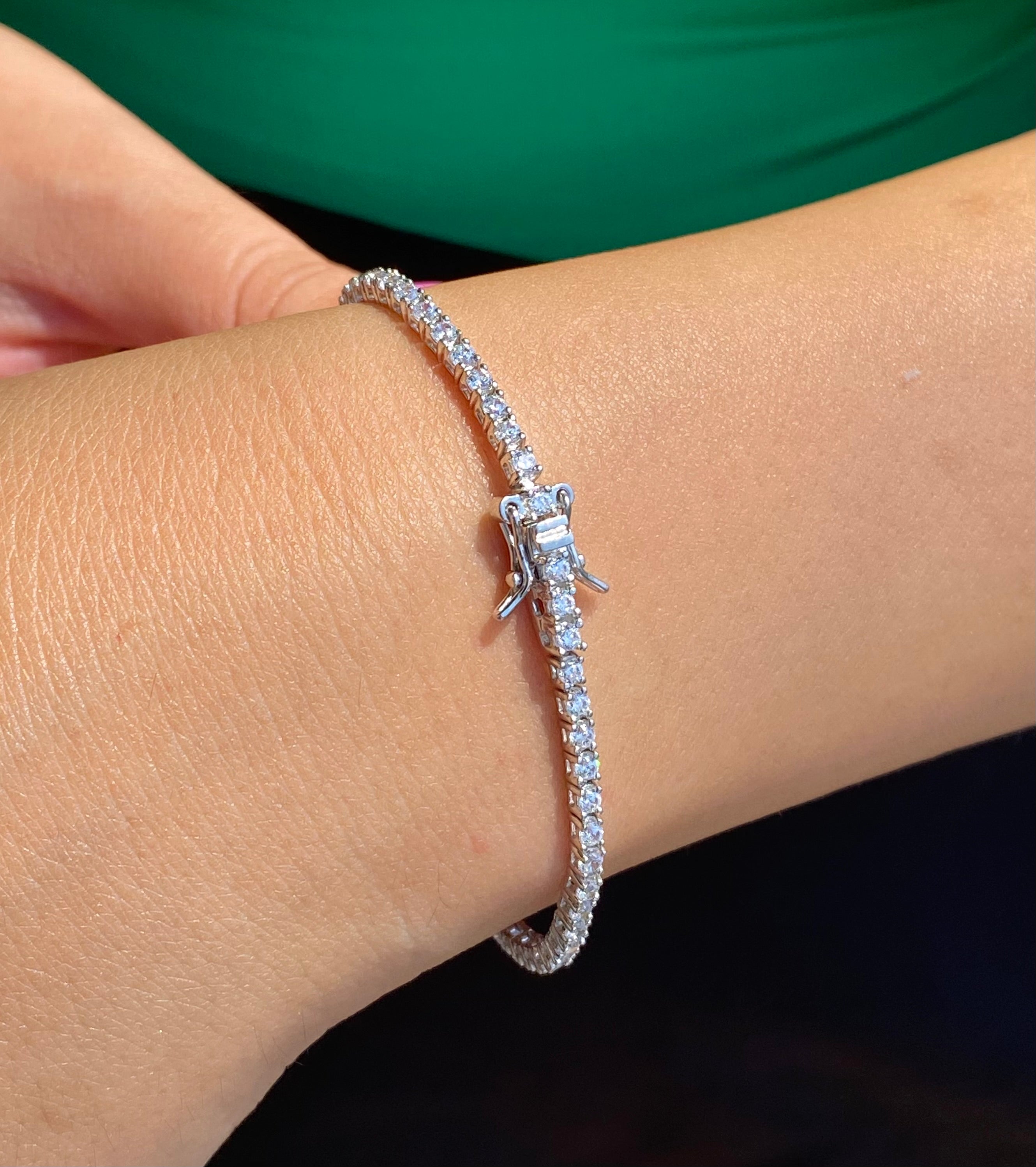 Bracciali Tennis luminoso con pietre bianche - Shine Gioielli