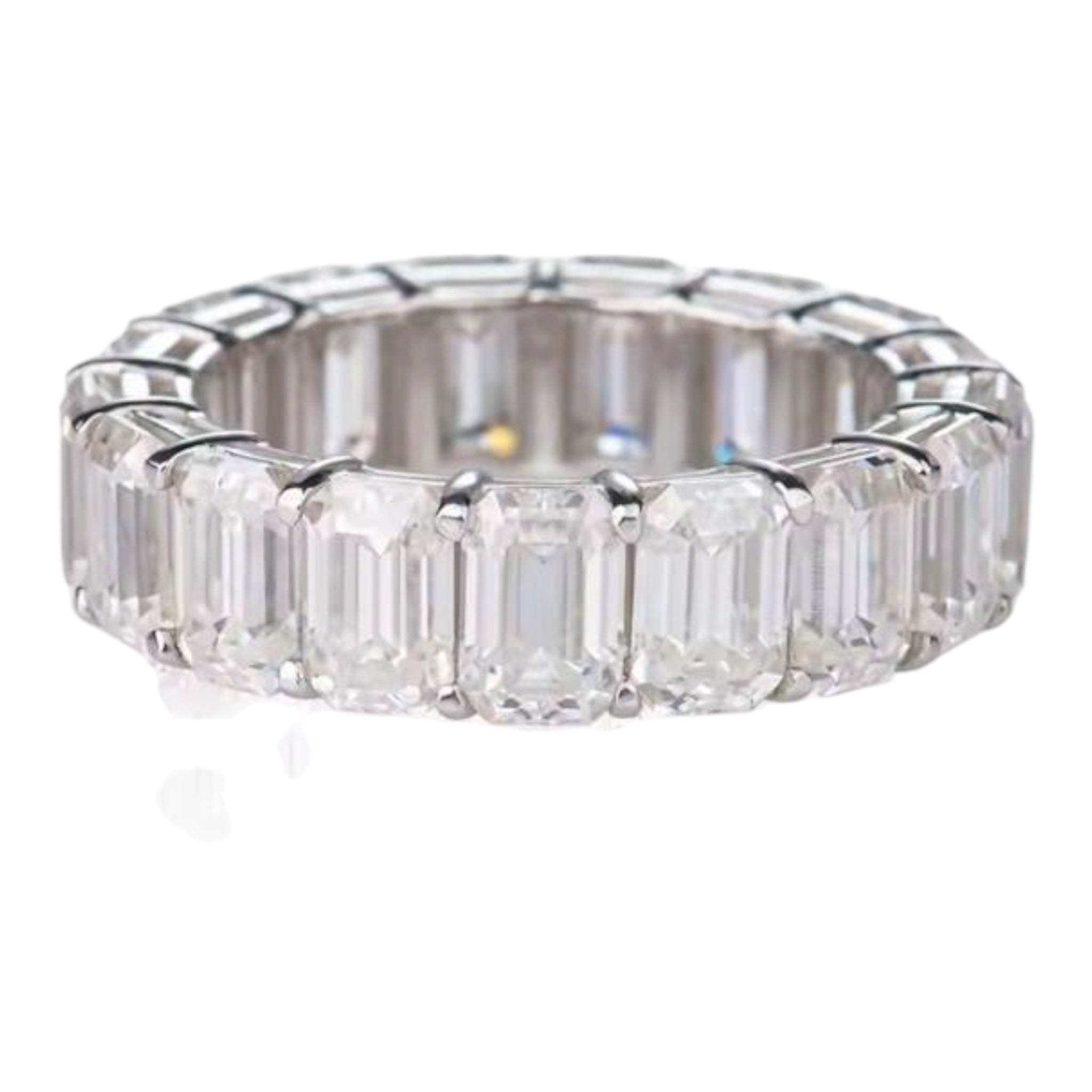 Anello veretta in moissanite taglio baguette certificata
