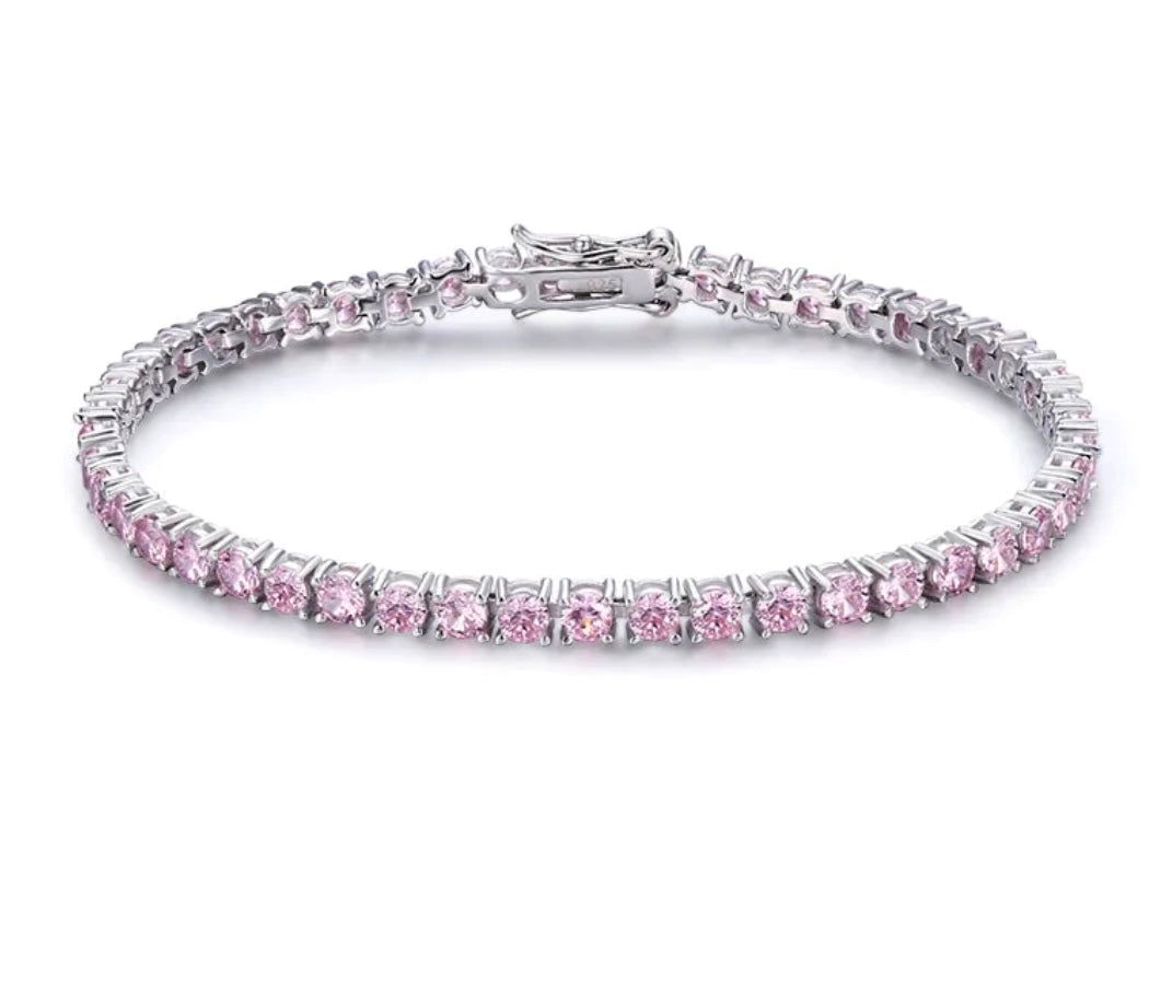 Bracciale tennis rosa - Shine Gioielli