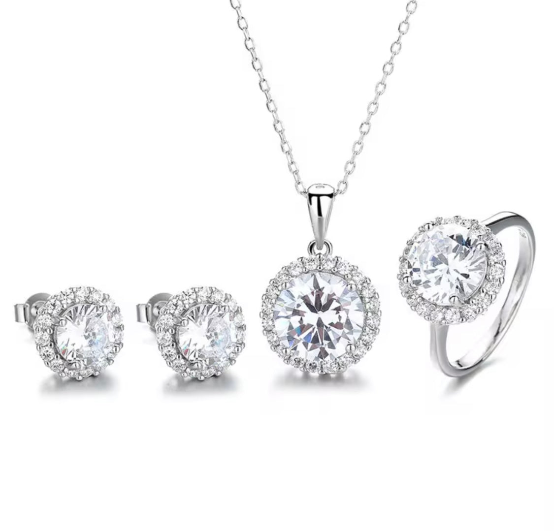 Parure round scintillante