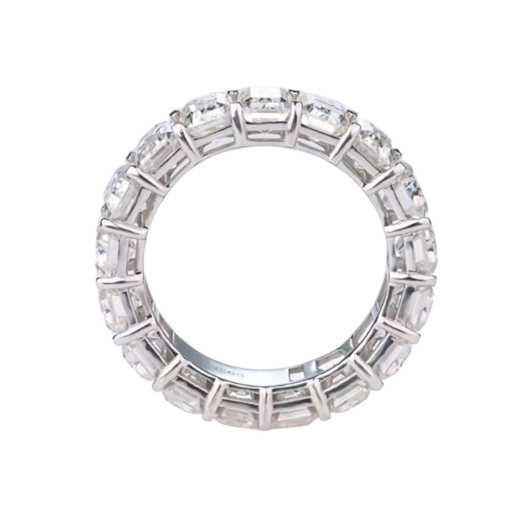 Anello veretta in moissanite taglio baguette certificata