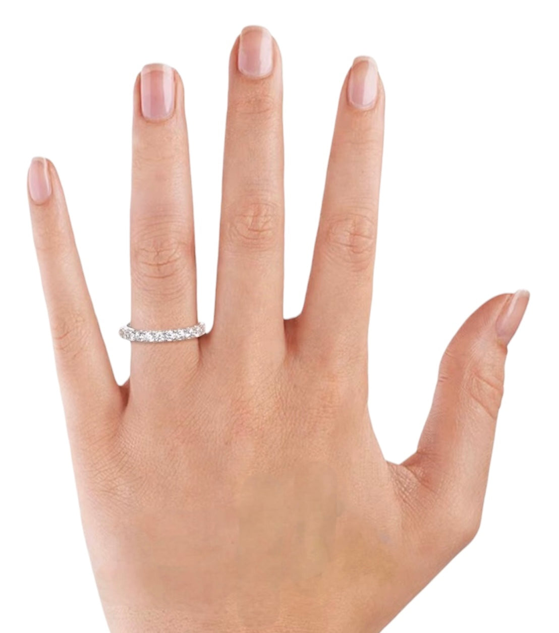 Anello semi eternity con moissaniti 0.45ct con certificato