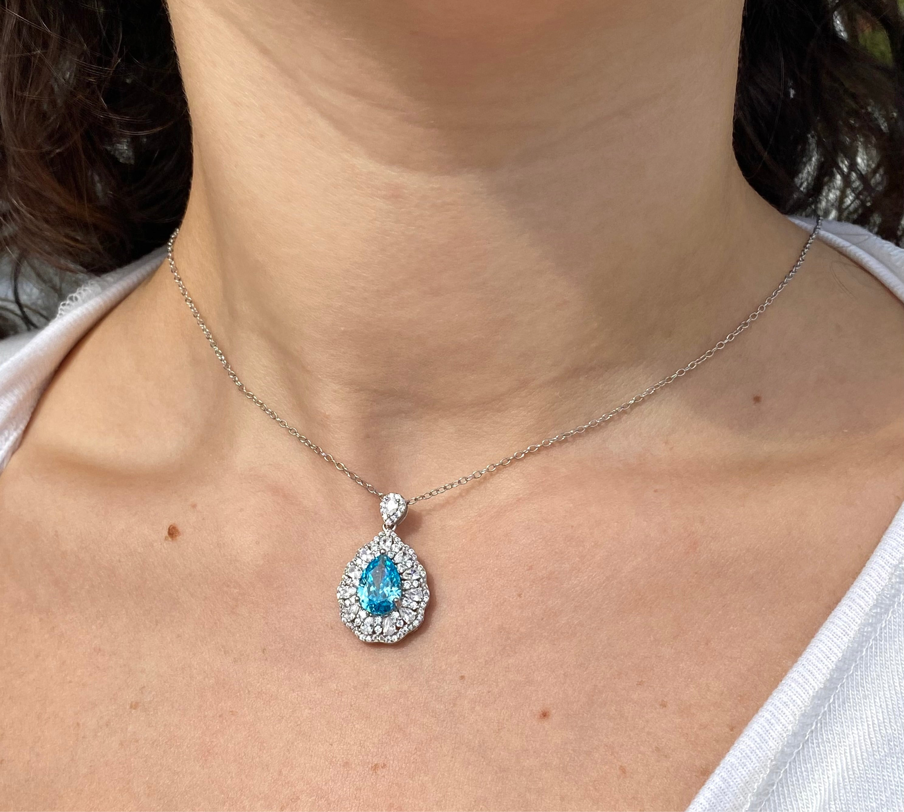 Collana sparkly con paraiba Azzurra sintetica