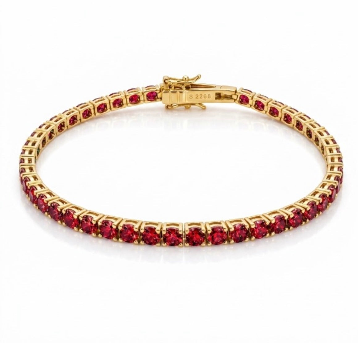Bracciale Tennis rosso rubino