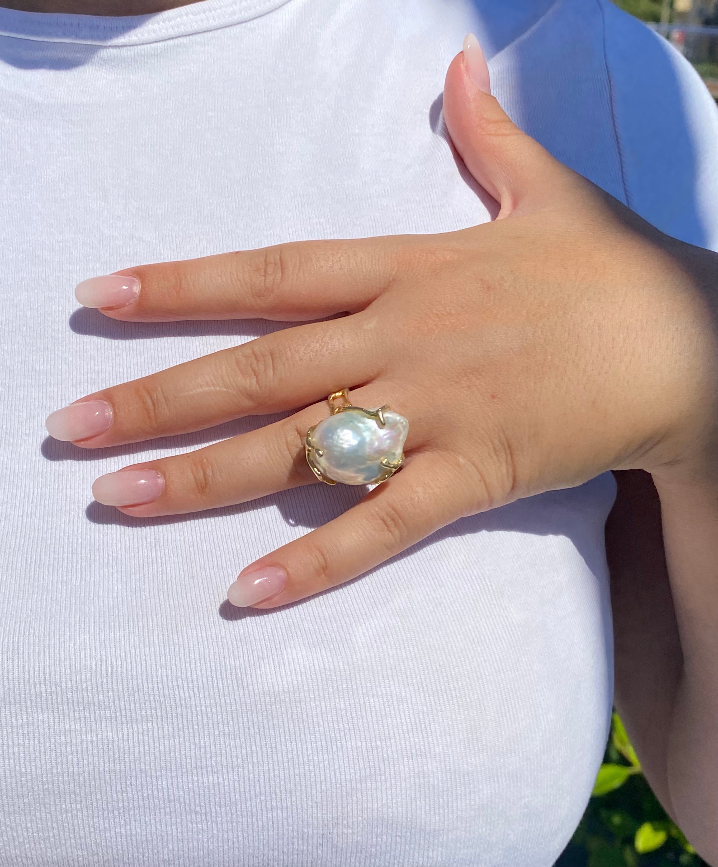 Baroque Pearl Ring in 925 SILVER