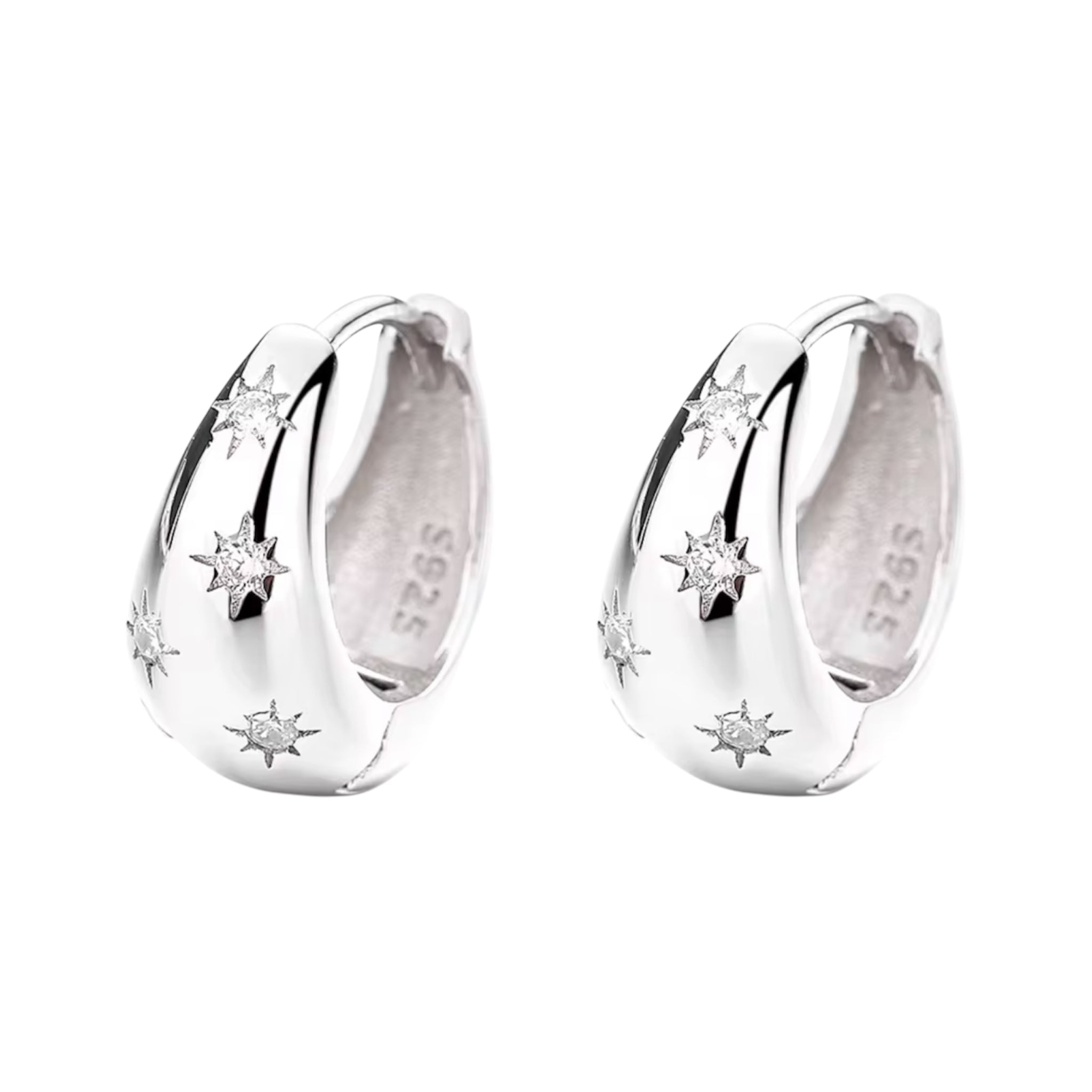 Orecchini con pietre con incastonatura a stella