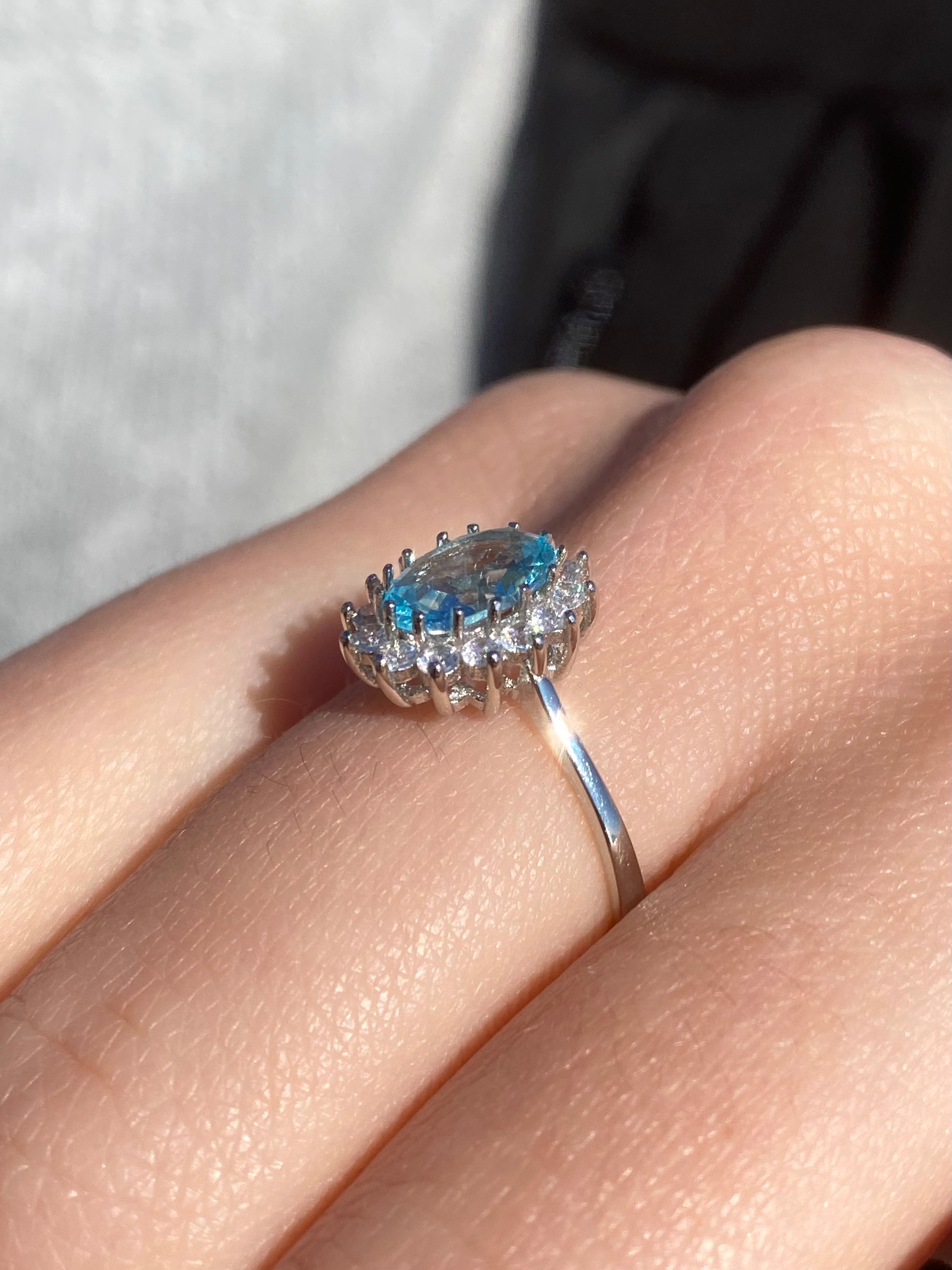 Anello acquamarina sintetica - Shine Gioielli