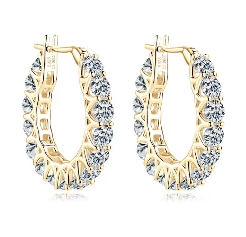Orecchini a cerchio in moissanite scintillante