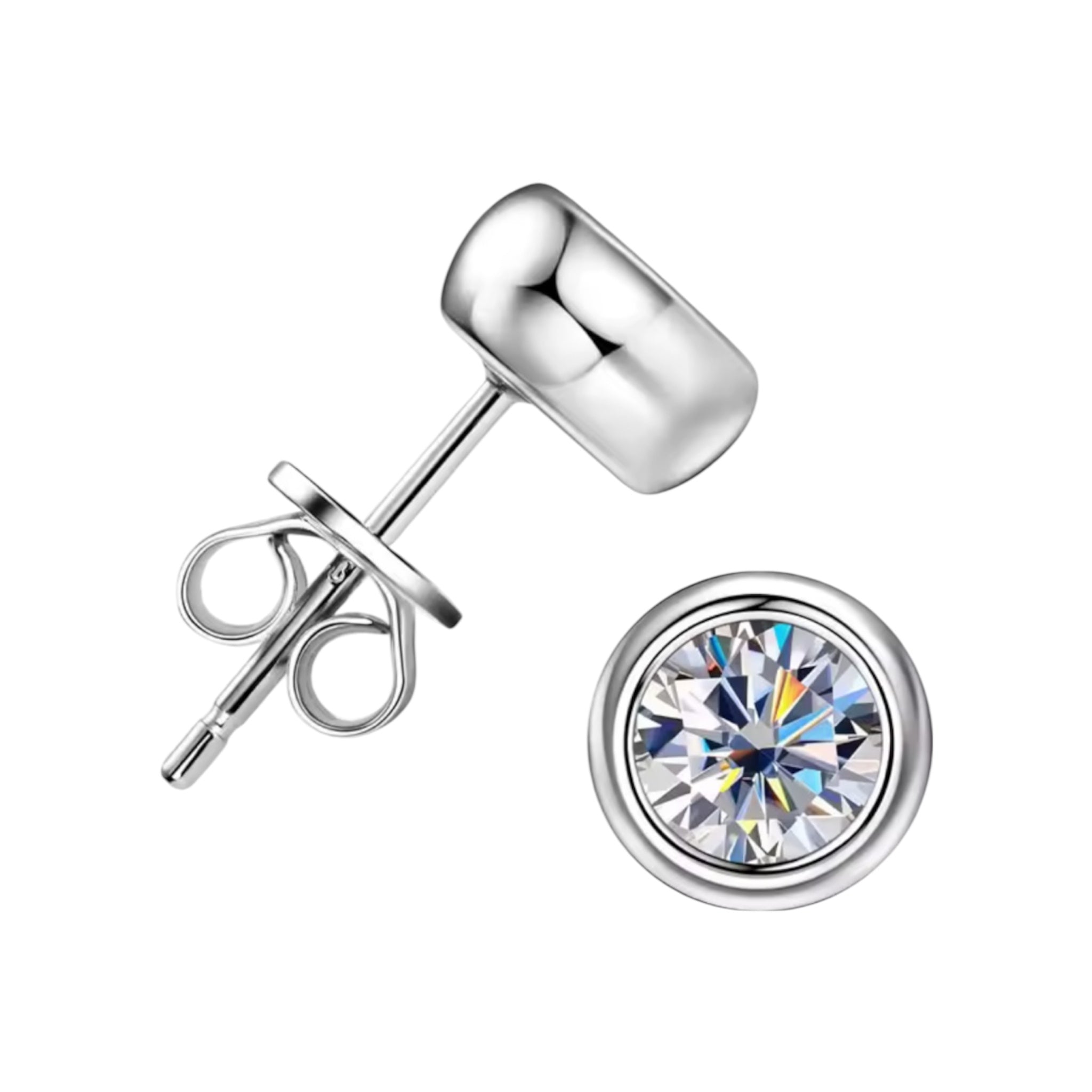 Orecchini punto luce con moissanite