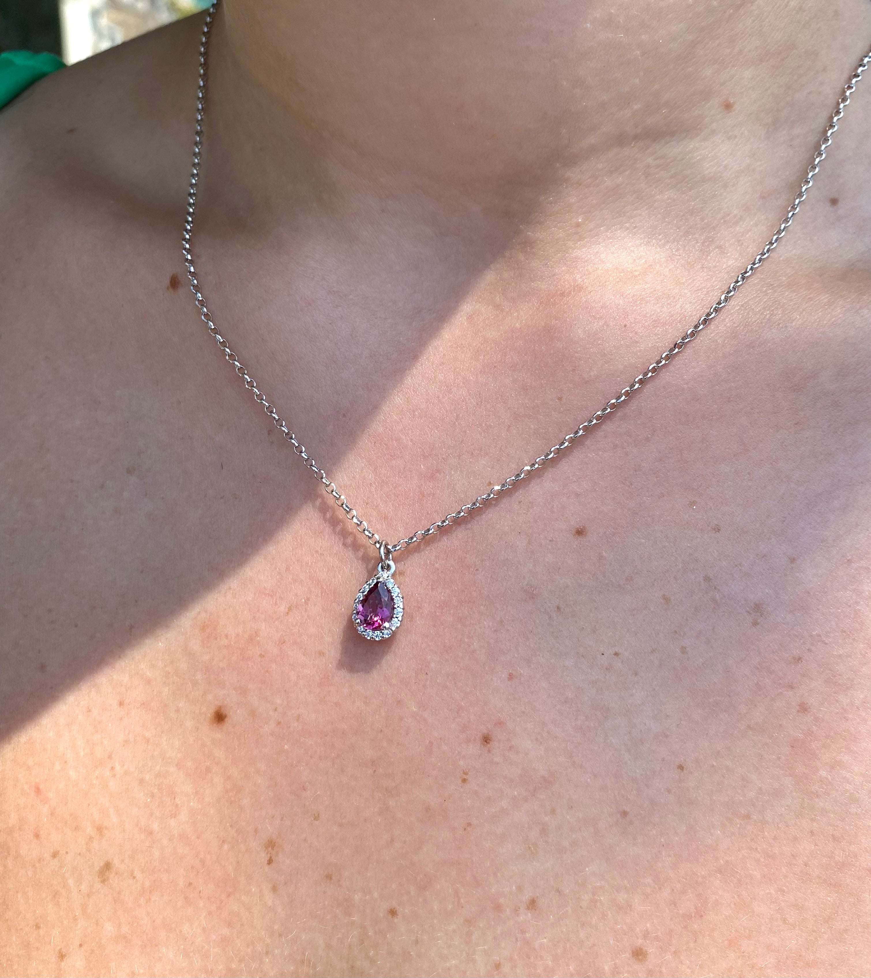 Collana goccia scintillante con Tormalina naturale - Shine Gioielli