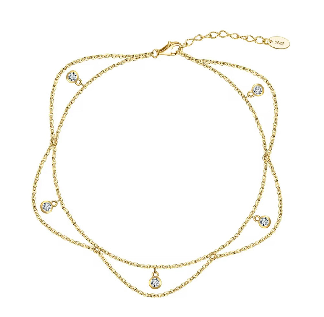 Cavigliera double con charms