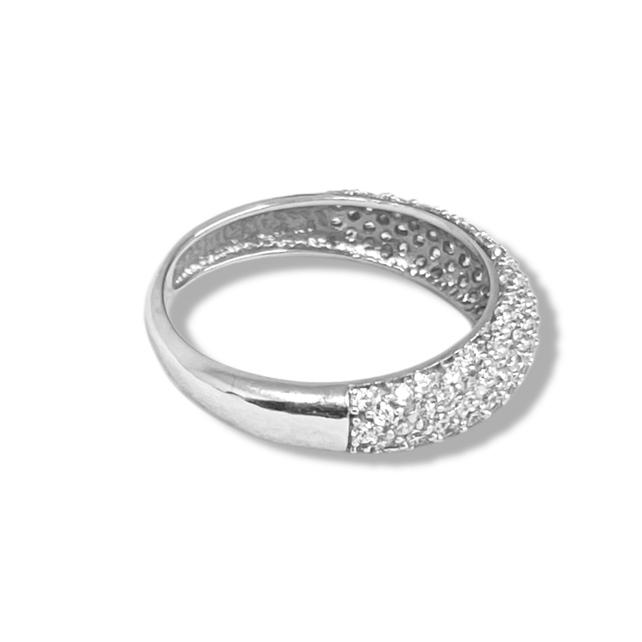 18kt white gold luminous pavé band ring