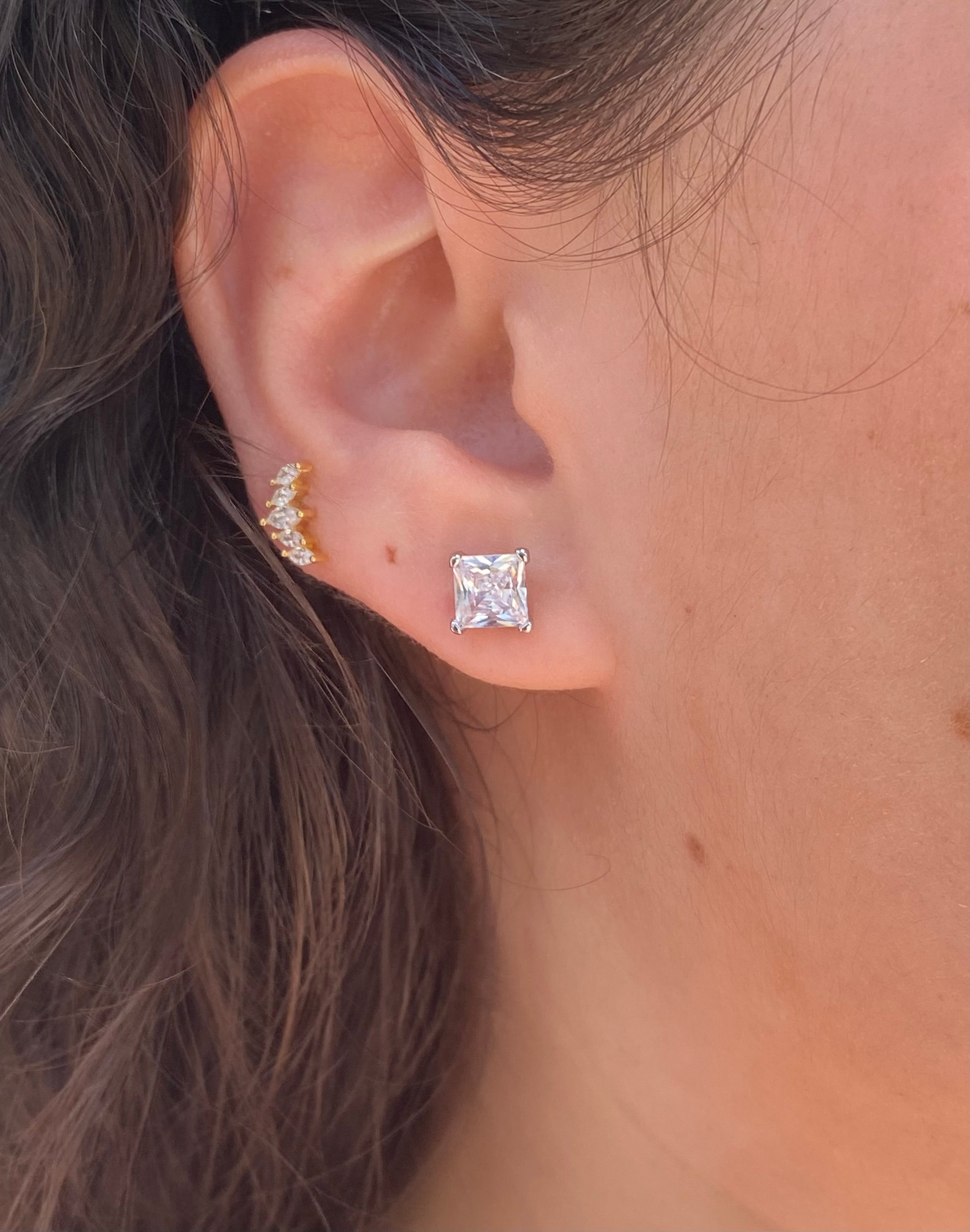 Orecchini punto luce quadrati - Shine Gioielli