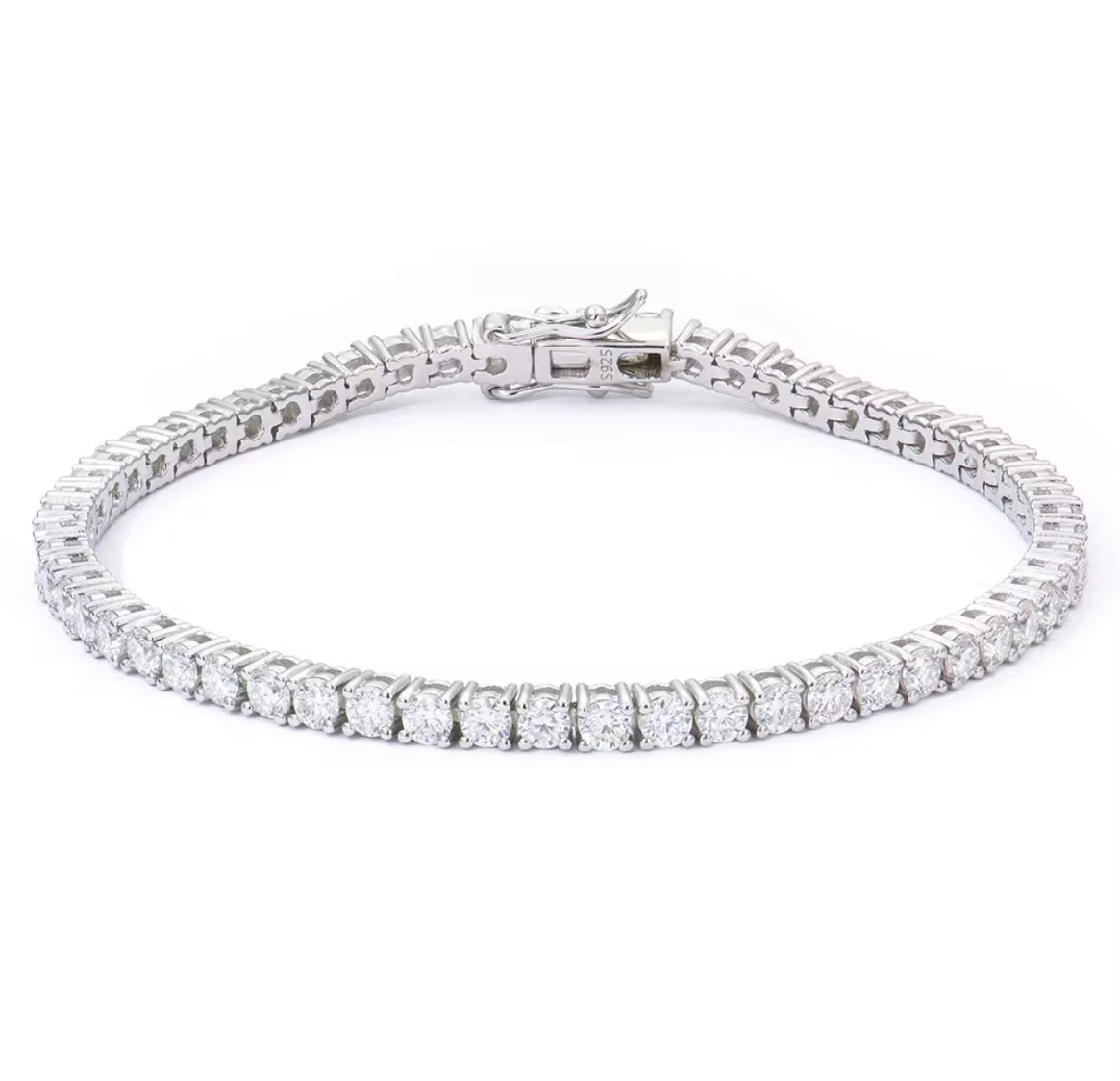 Bracciale tennis con moissanite D color Purezza VVS