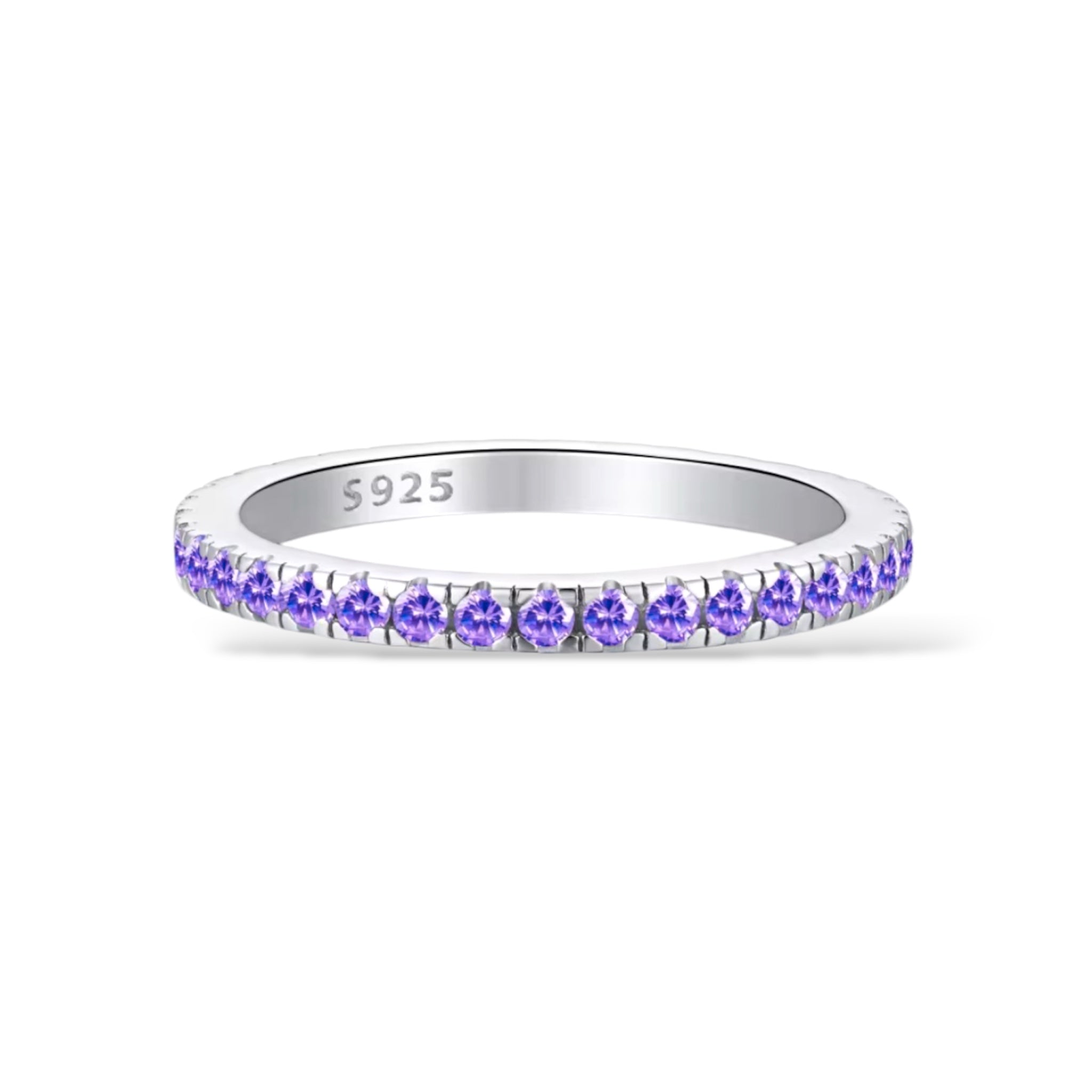 Anello mini Veretta pietre lilla