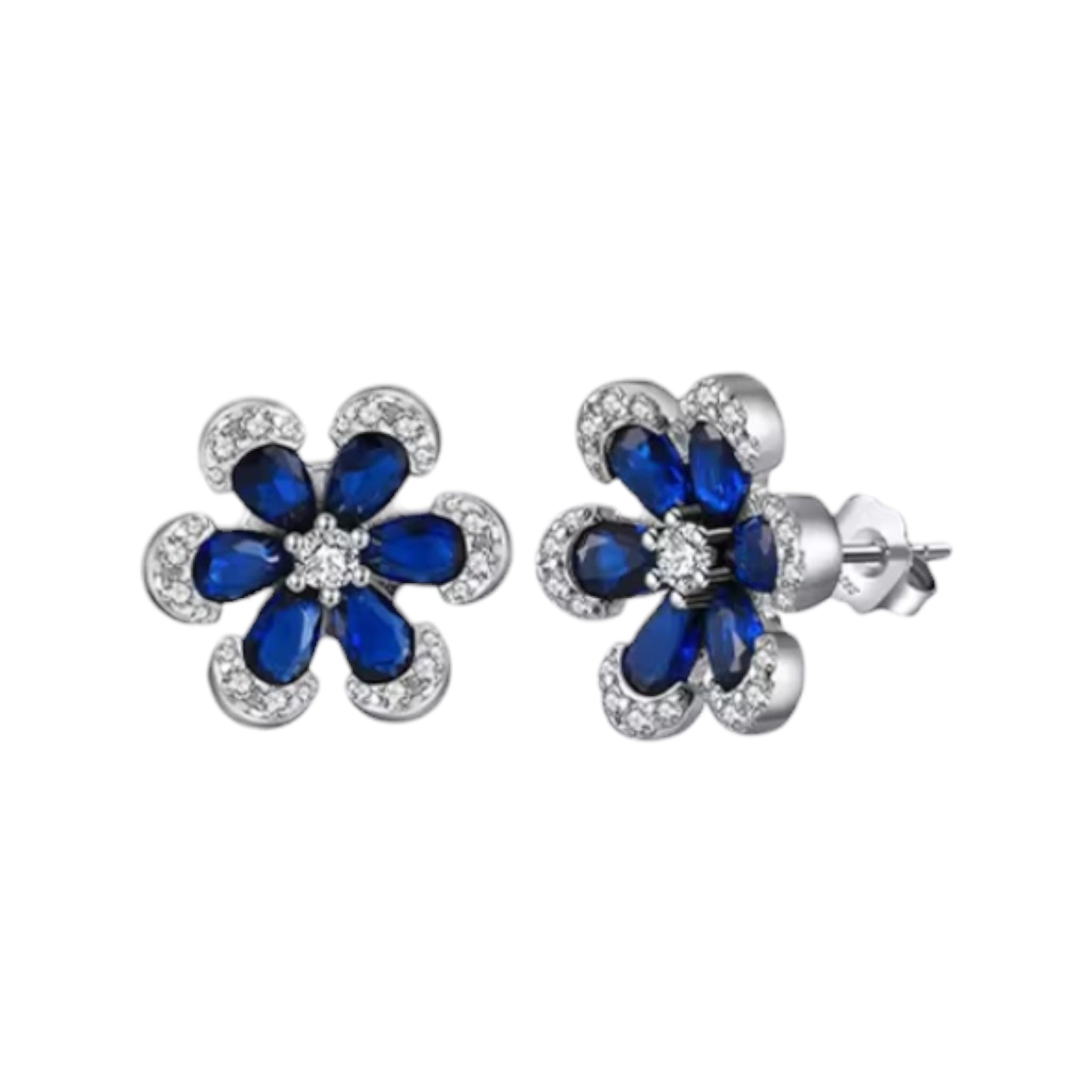 Orecchini petali blu luminosi