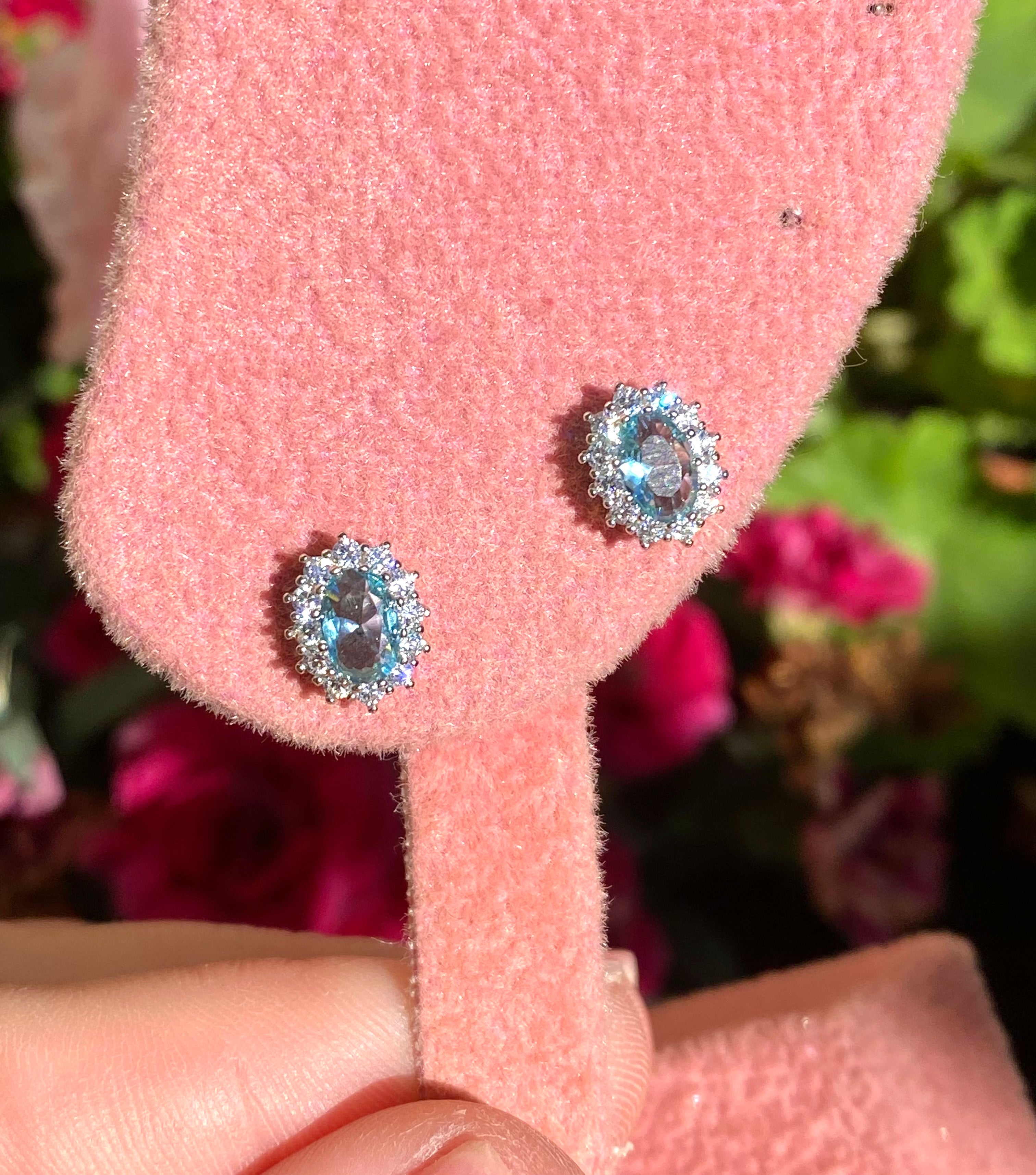 Orecchini acquamarina sintetica - Shine Gioielli