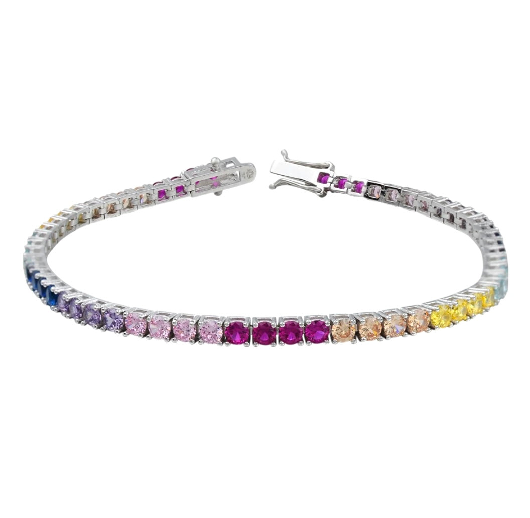 Bracciale tennis multicolor