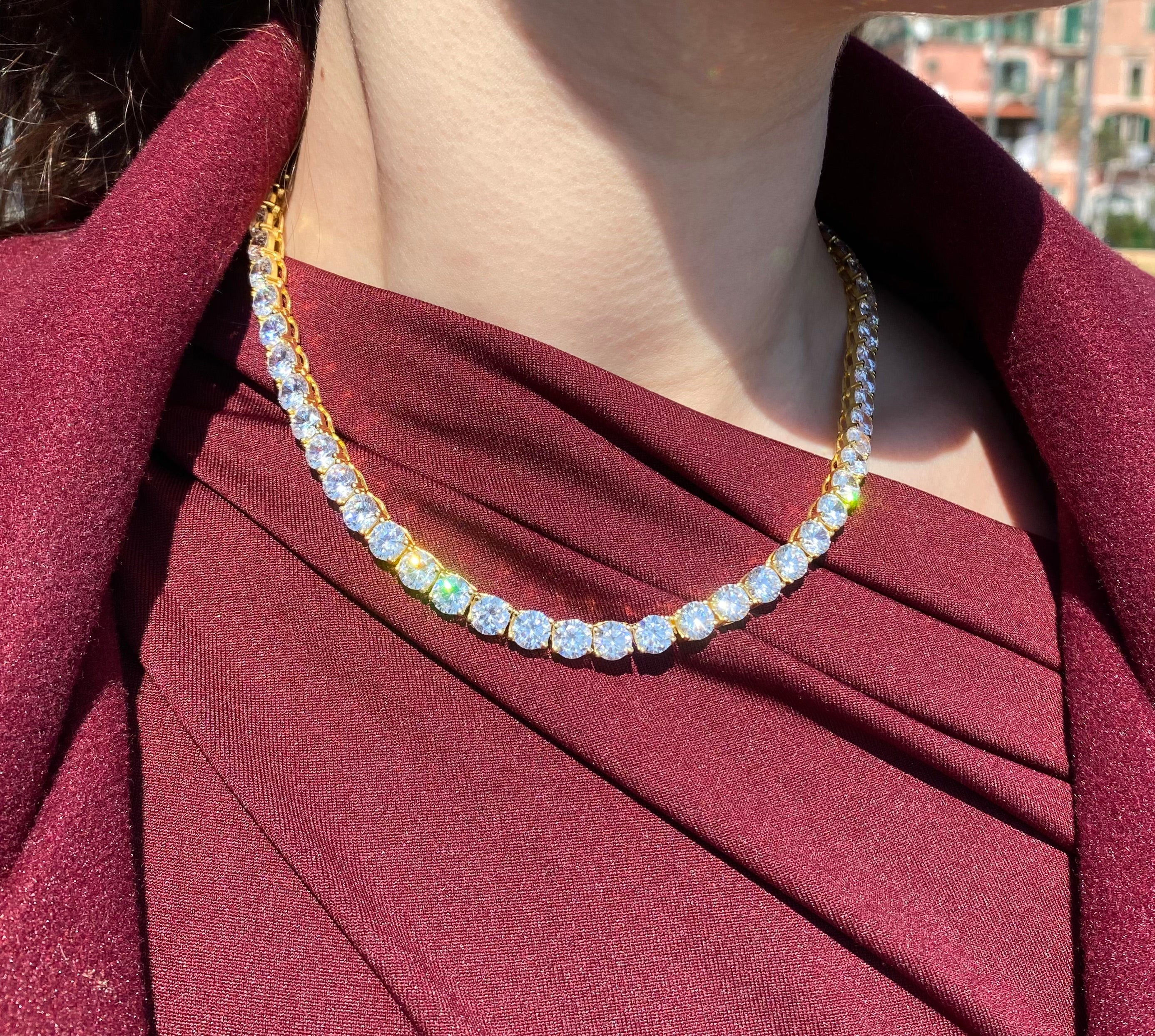 Collana tennis luxury con pietre luminose