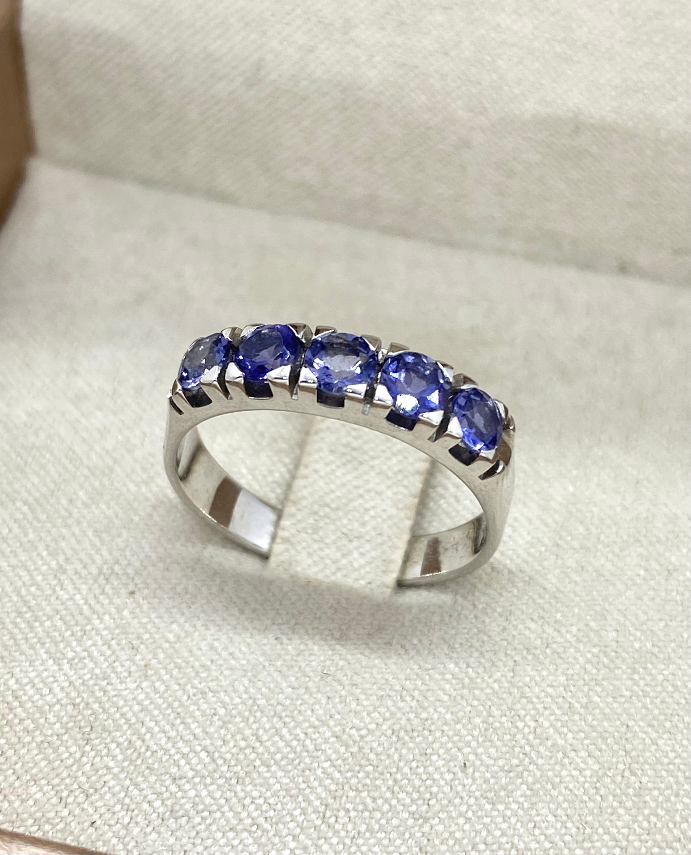 Anello riviera con iolite naturale - Shine Gioielli