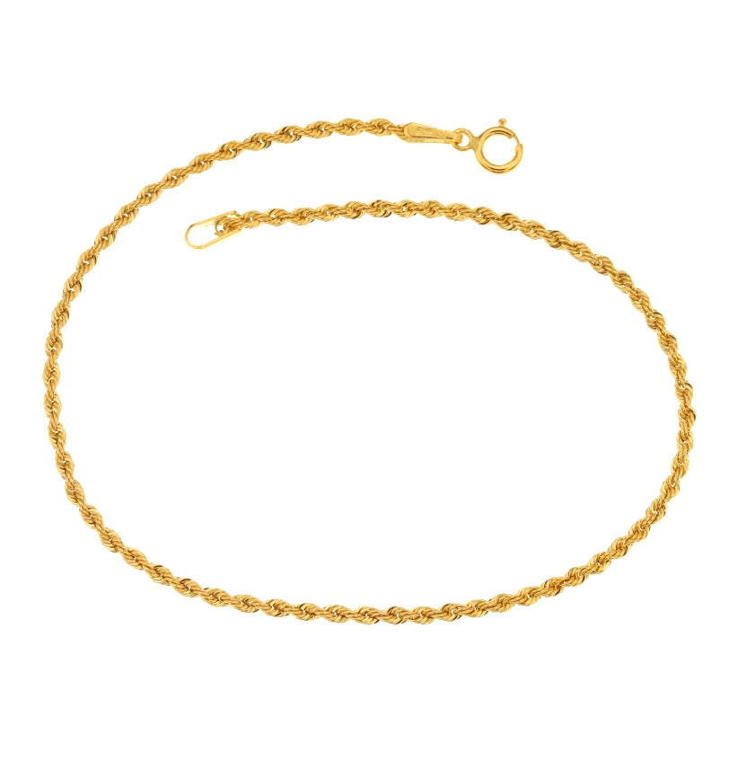 Bracciale corda in oro giallo - Shine Gioielli