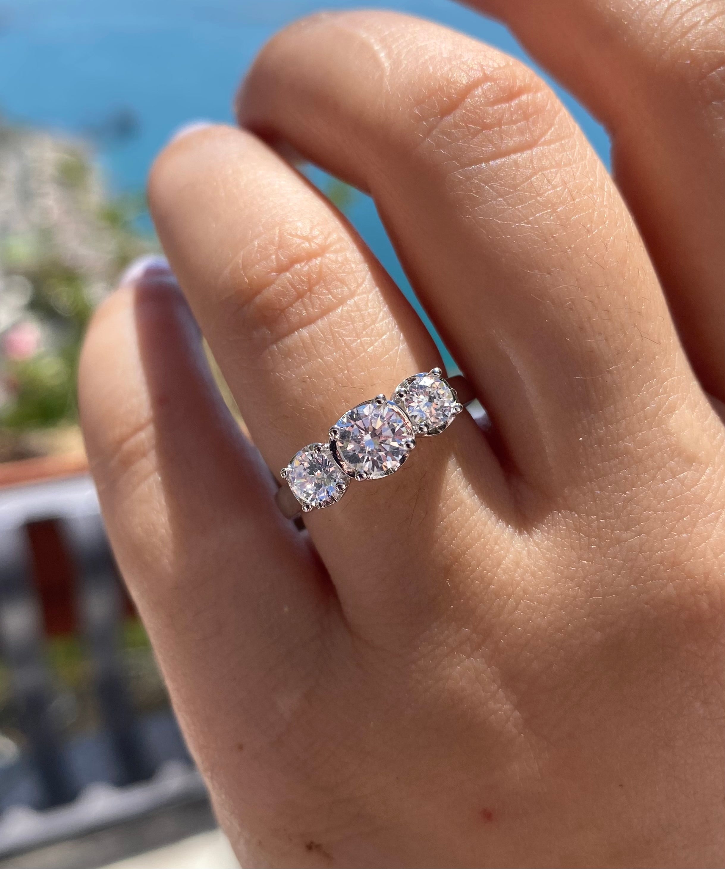 Anello Trilogy cuori degradè - Shine Gioielli