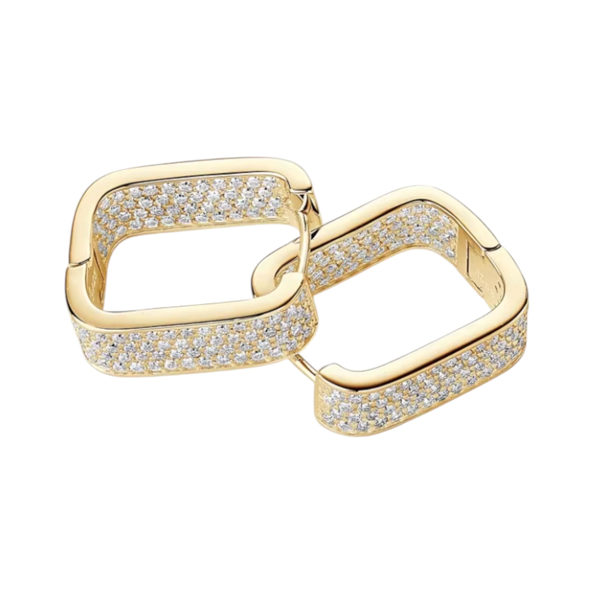 Orecchini squadrati con pavé luminoso di moissanite certificata GRA