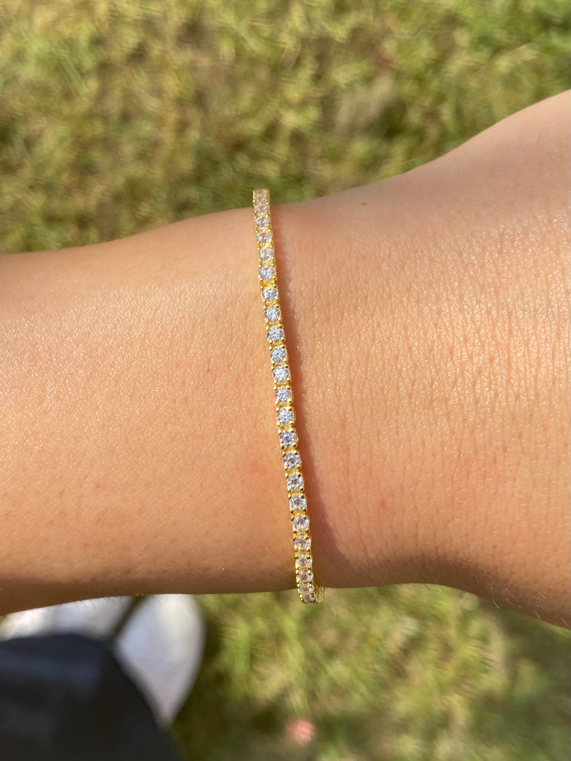 Bracciali Tennis luminoso con pietre bianche - Shine Gioielli