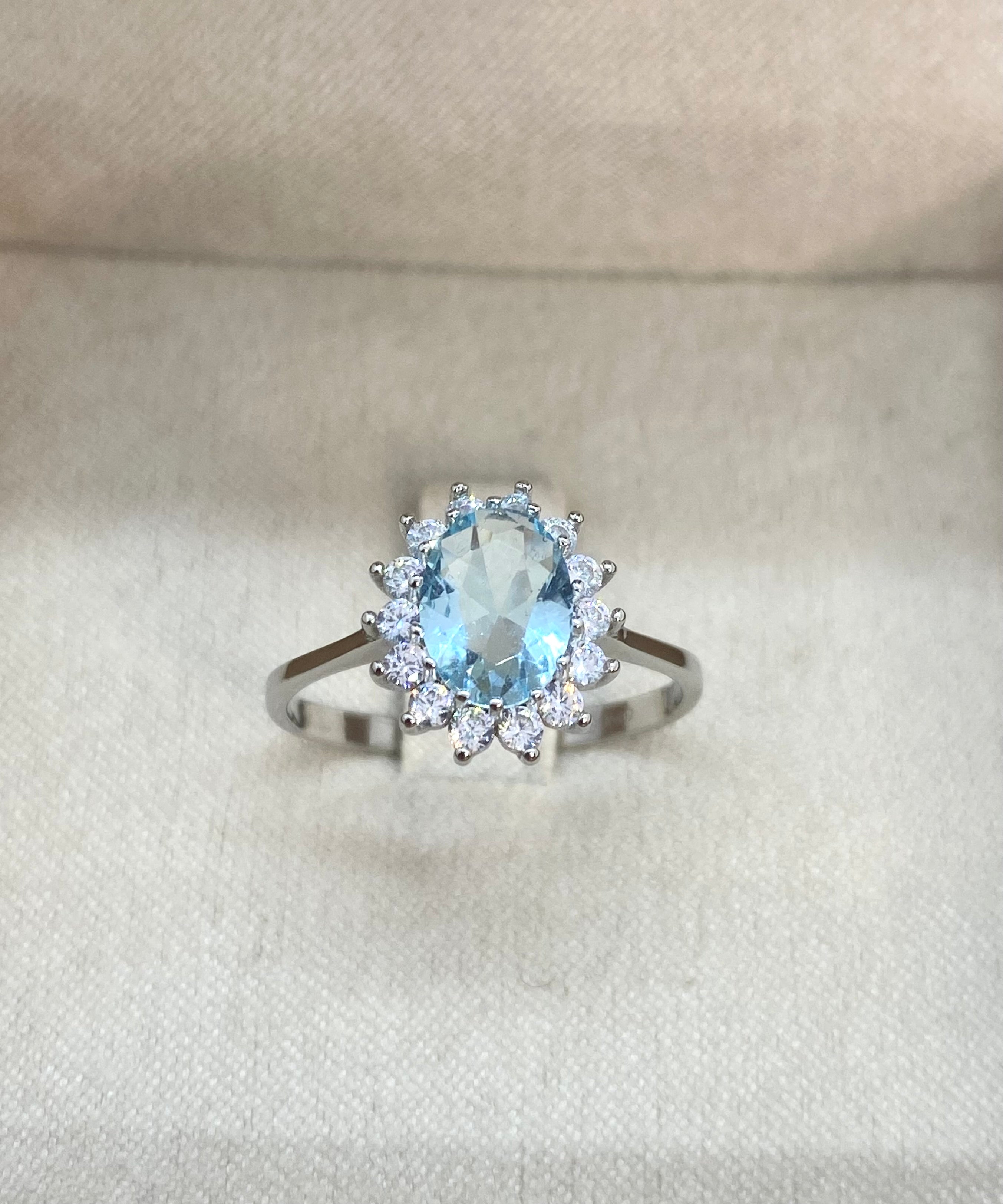 Anello acquamarina sintetica - Shine Gioielli