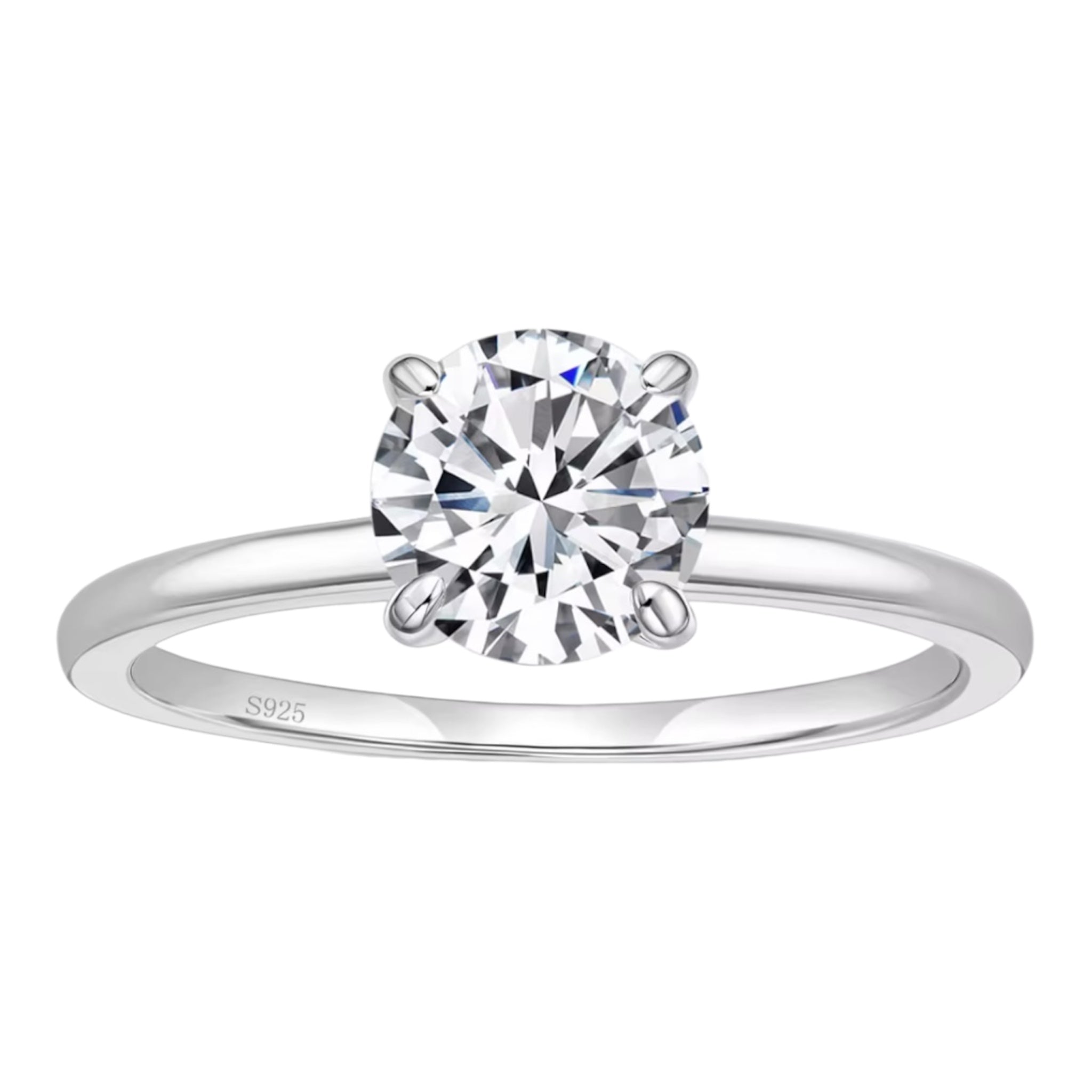 Anello solitario luminoso con moissanite 1.59