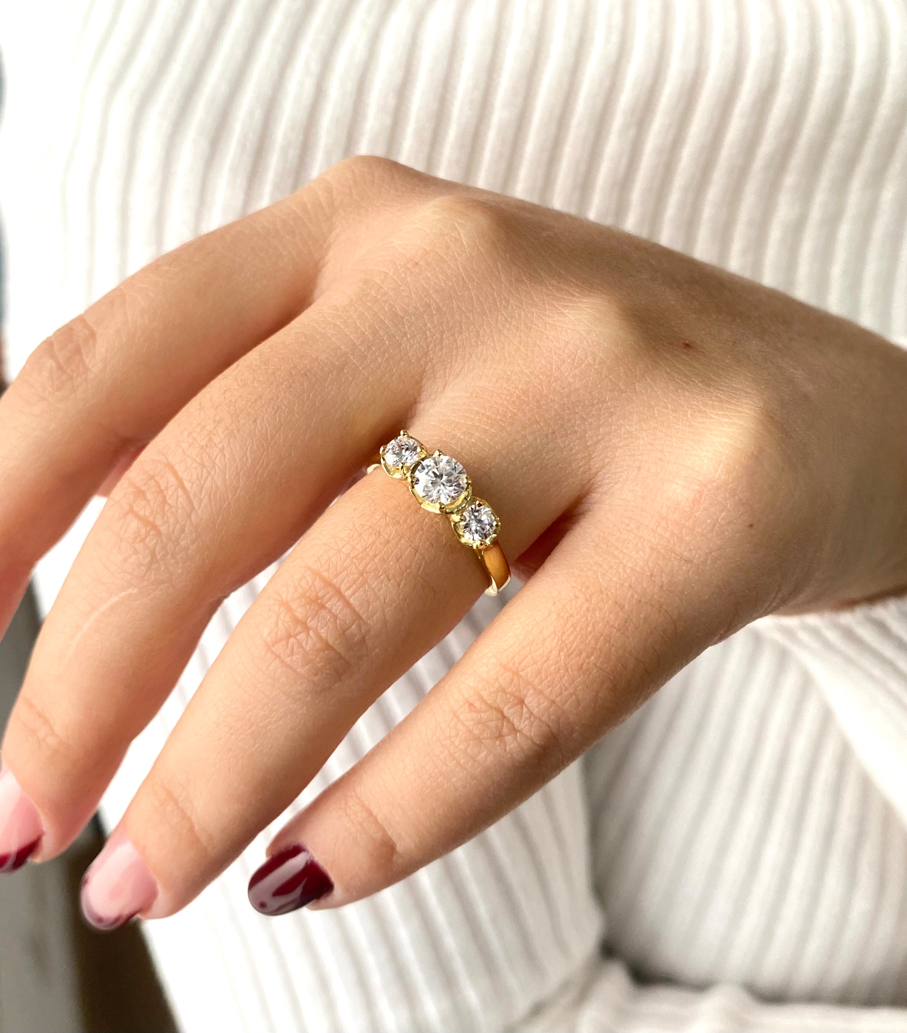 Anello Trilogy cuori degradè - Shine Gioielli