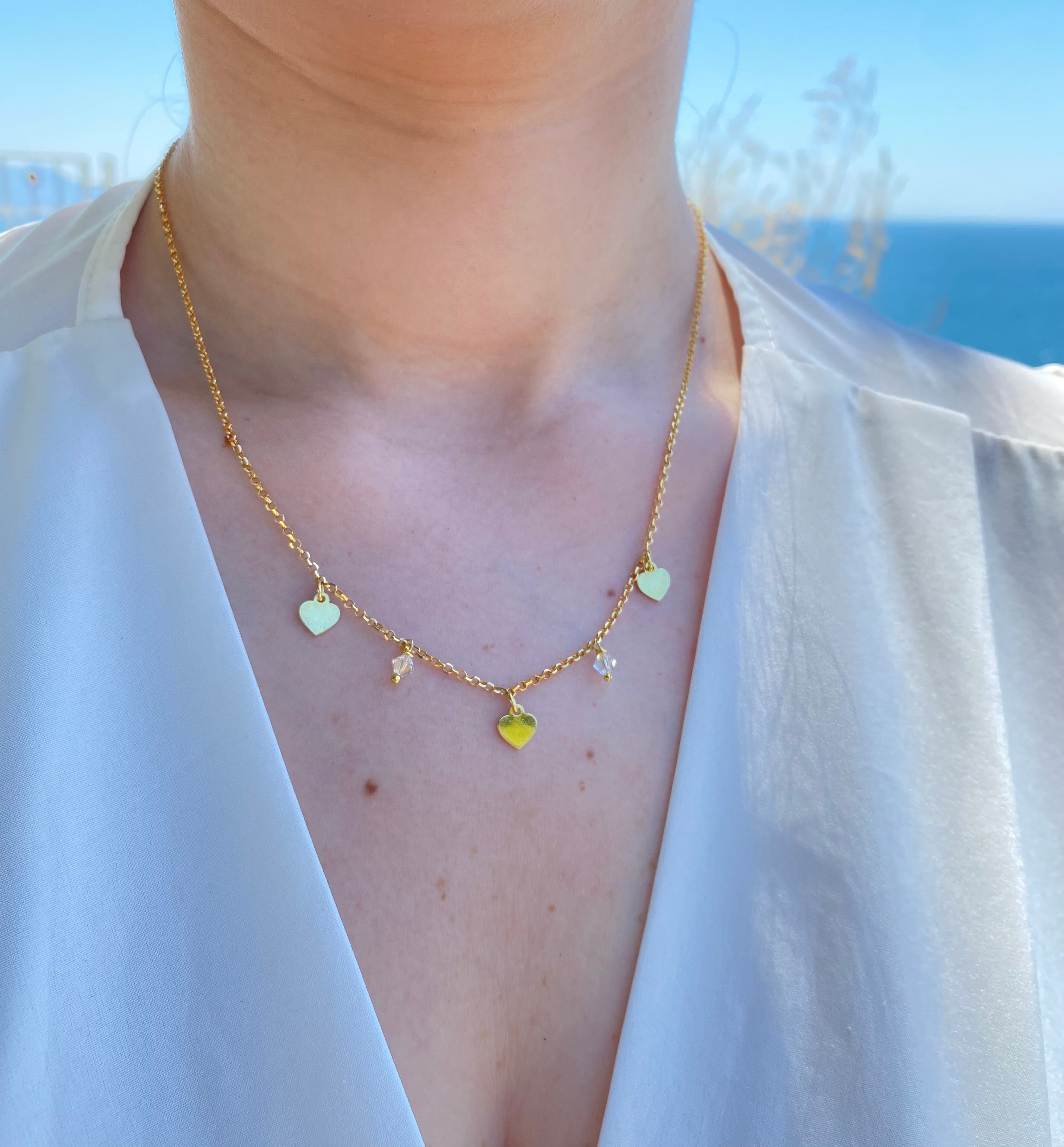 Collana Love cuori pendenti - Shine Gioielli