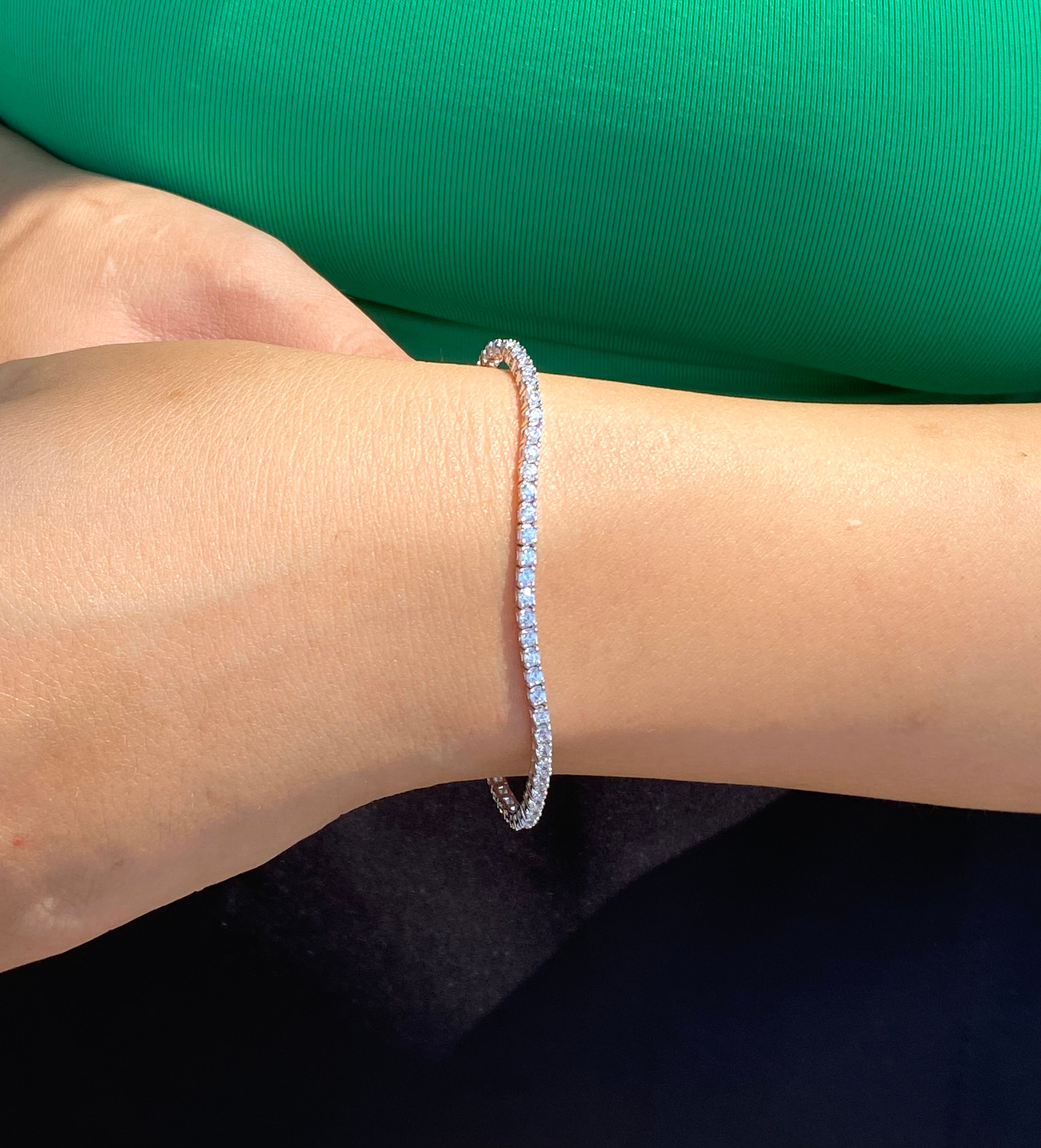 Bracciali Tennis luminoso con pietre bianche - Shine Gioielli