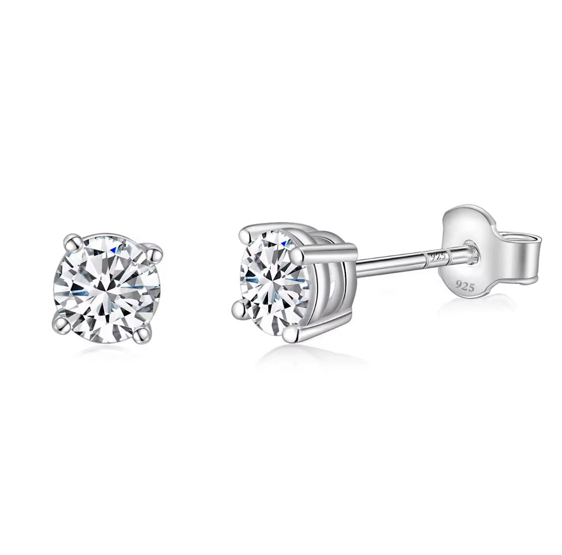 Orecchini punto luce scintillante con moissanite da 0.50CT