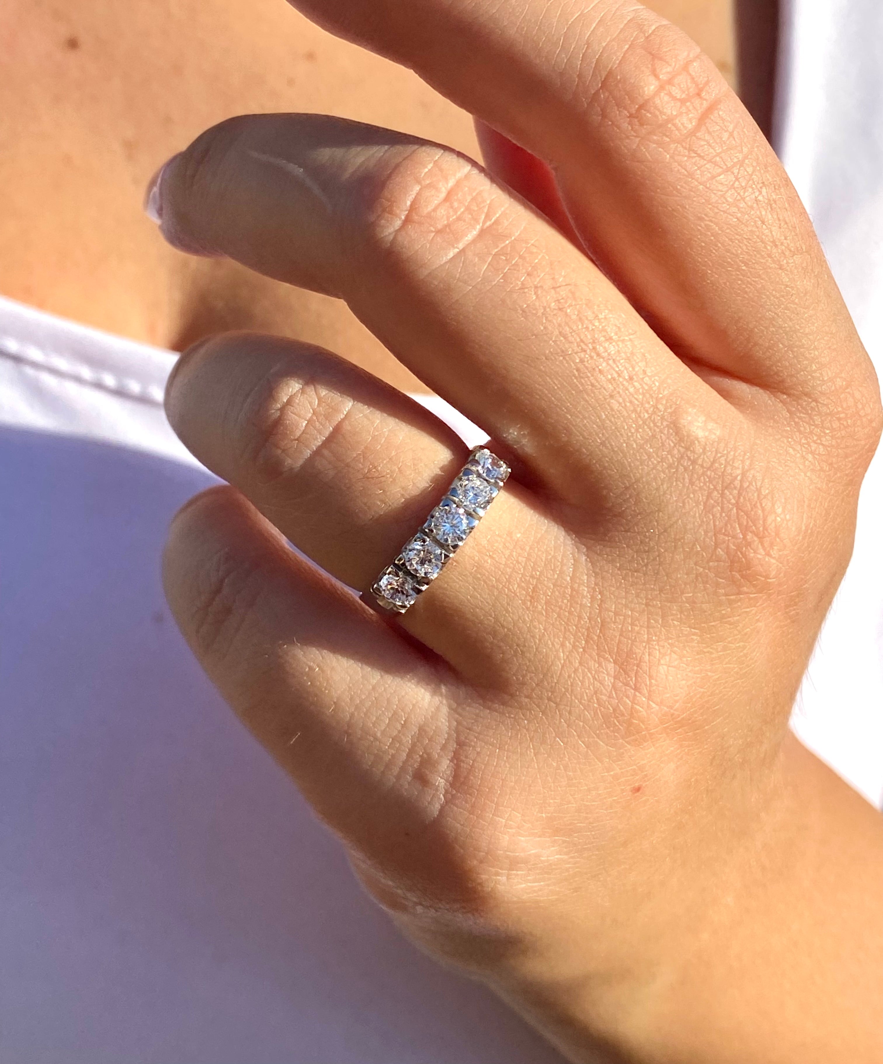 Anello Riviera Shine in moissanite - Shine Gioielli