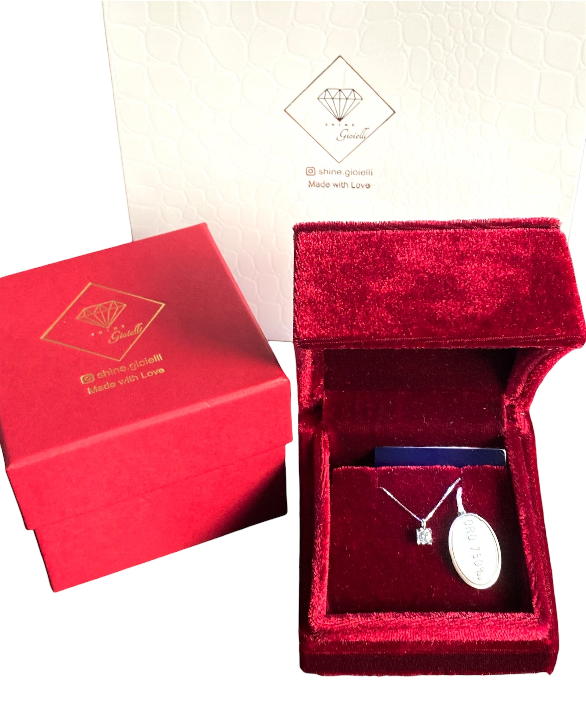 FACETED POINT OF LIGHT NECKLACE WITH NATURAL DIAMOND 0.15CT G COLOR CLARITY SI