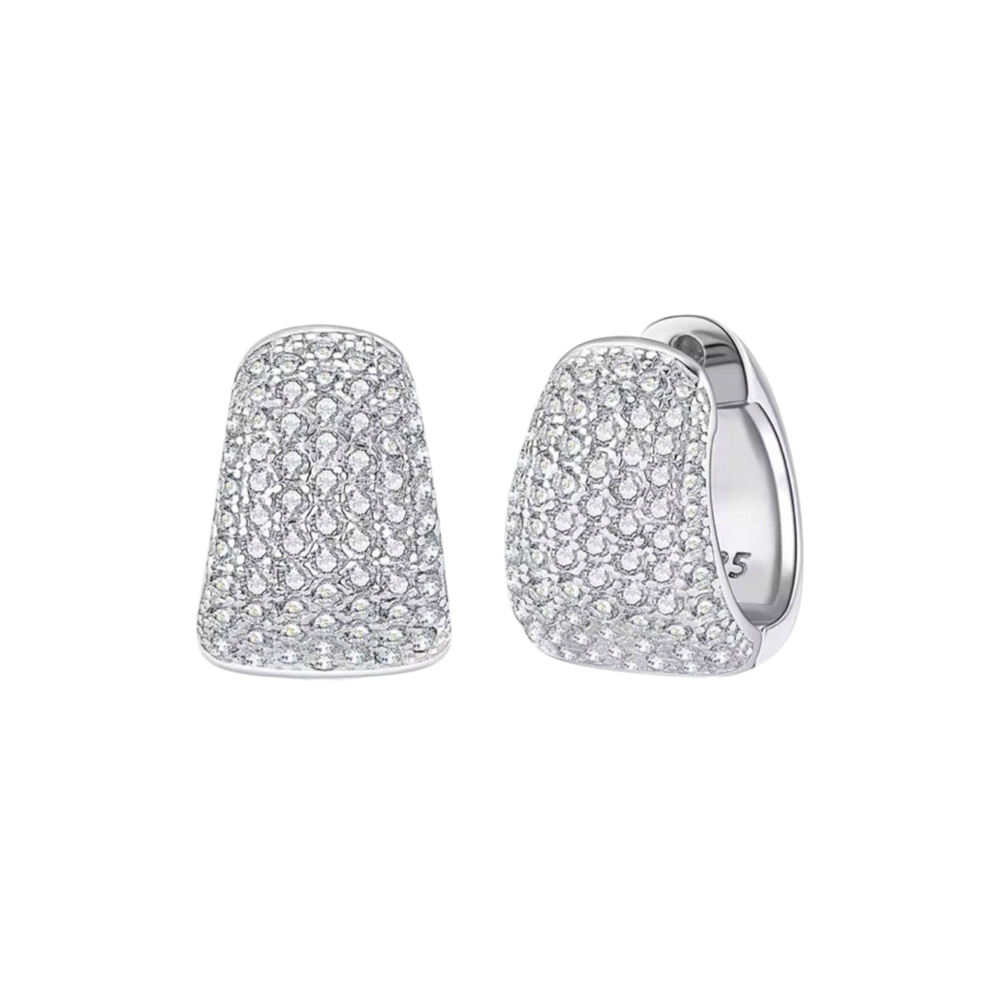 Orecchini full pavé in moissanite certificata
