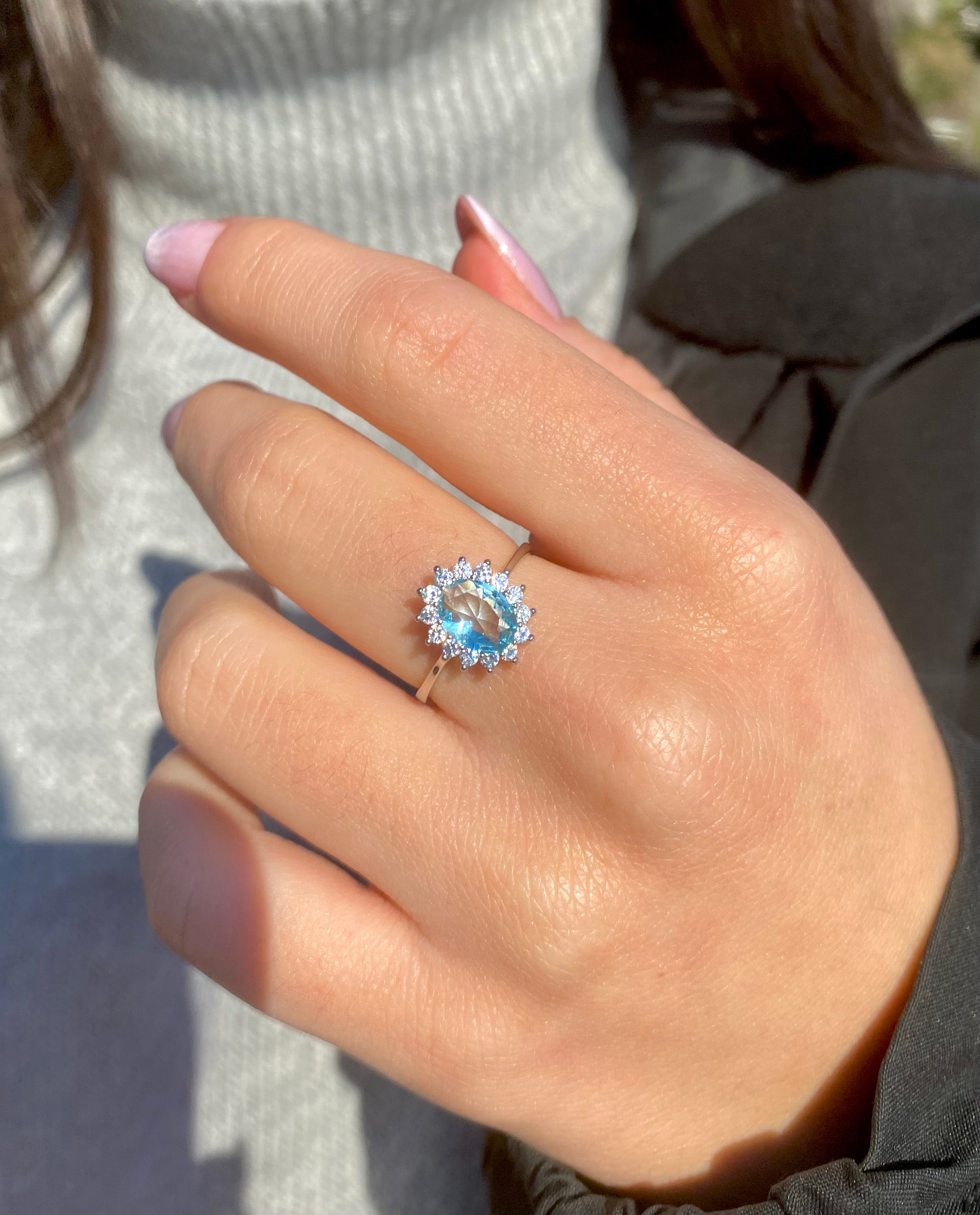 Anello acquamarina sintetica - Shine Gioielli