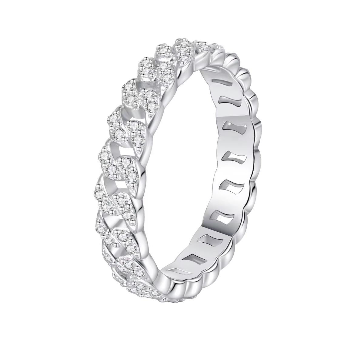 Anello groumette in moissanite
